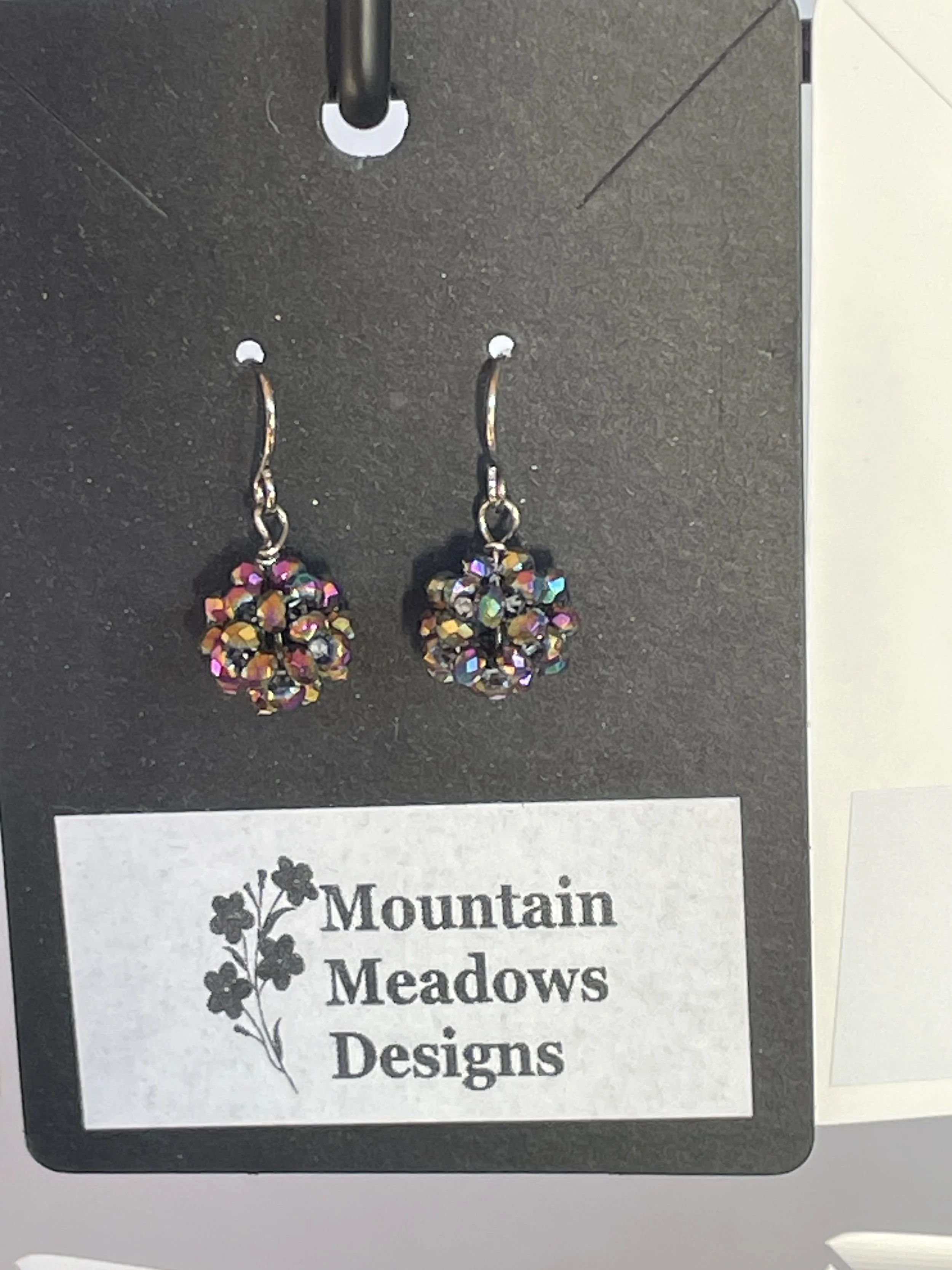 Beaded Sphere Earrings Black Rainbow.jpg