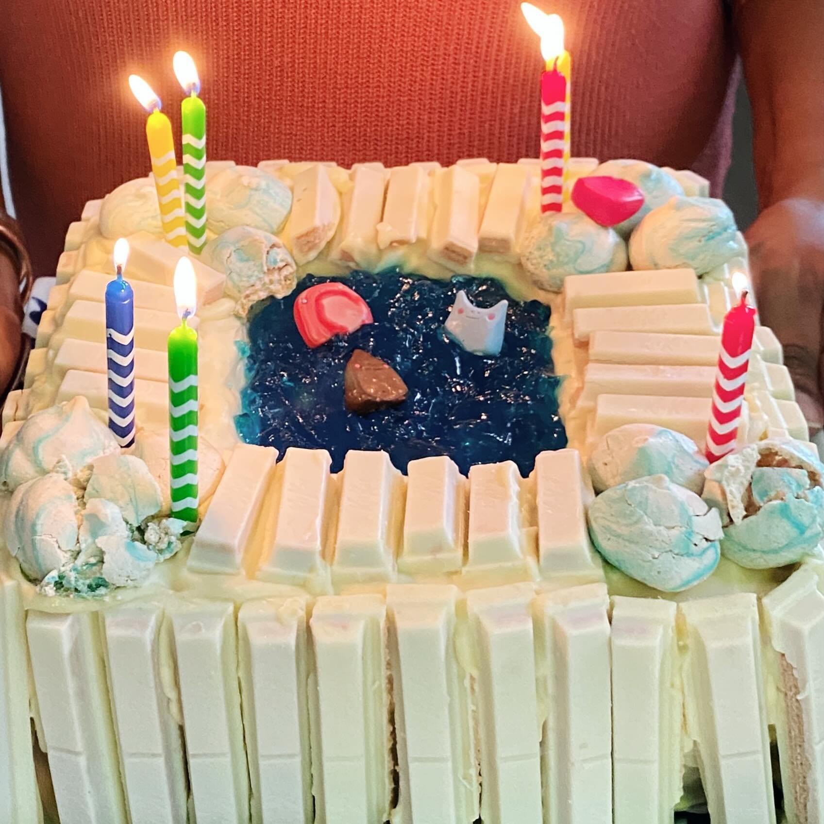 Swimming pool birthday cake with Franks from @henrytrading ! 💓💖