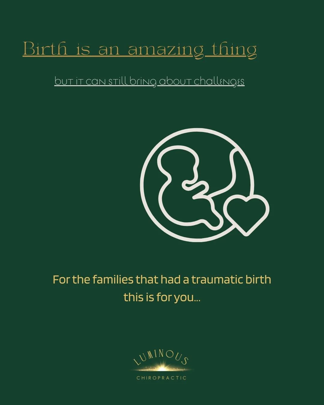 A part of birth that can be ignored, passed over, or missed in some scenarios is the prevalence of BIRTH TRAUMA. This goes for the trauma &amp; stress that mom endures but especially for out littles.

How often were you or someone you know told that 