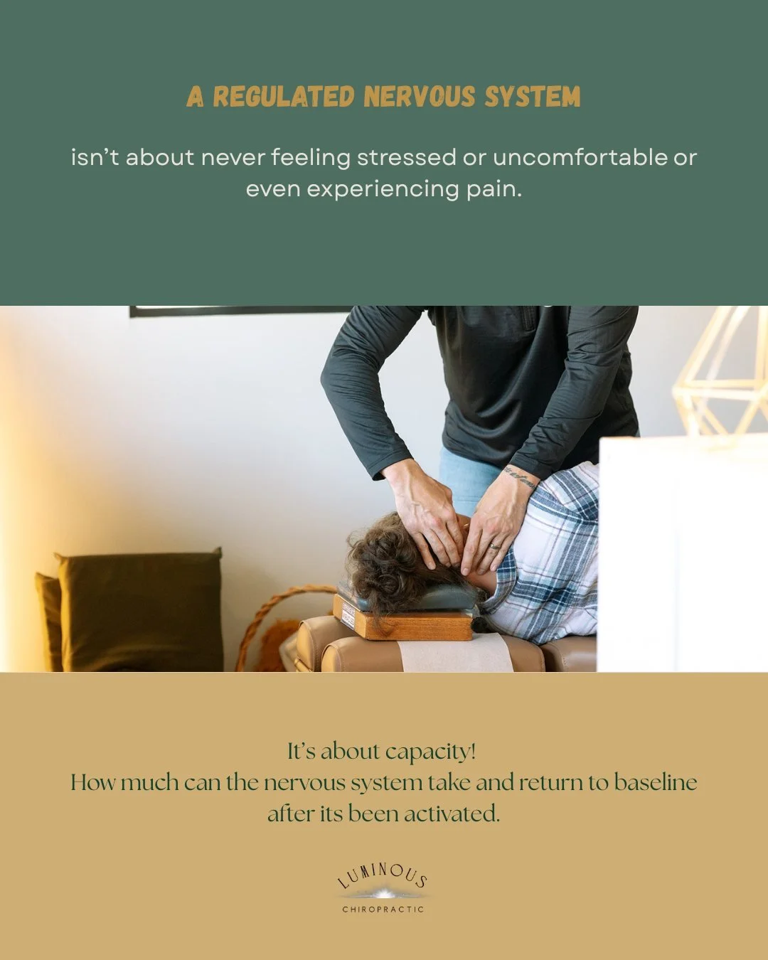 Telling you that with a regulated nervous system that all of your problems will go away and NEVER come back again would be a bold. face. lie!

That is not how the nervous system works. 

Having challenges arise, feeling big emotions, and pain (yea, w