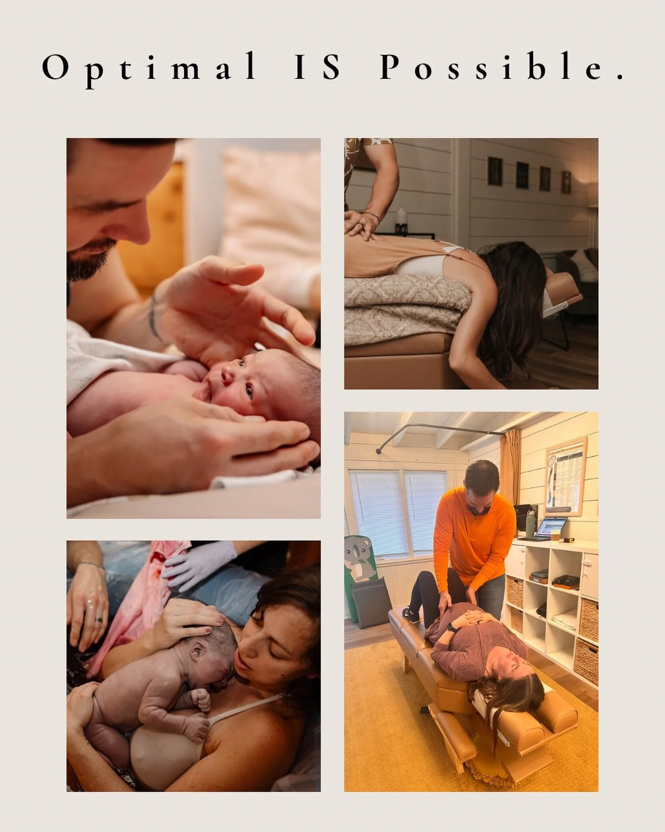 Supporting a mother&rsquo;s ability to create her own version of an optima experience is what this is all about. 

From preconception to postpartum we are focused on supporting a woman&rsquo;s vision for her experience and then going ALL IN on suppor