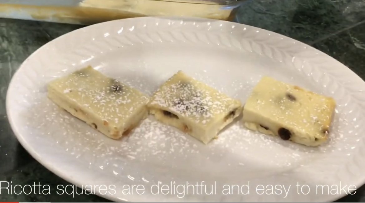 Ricotta Cheese Squares is GF Easy Shavuot Dessert 
