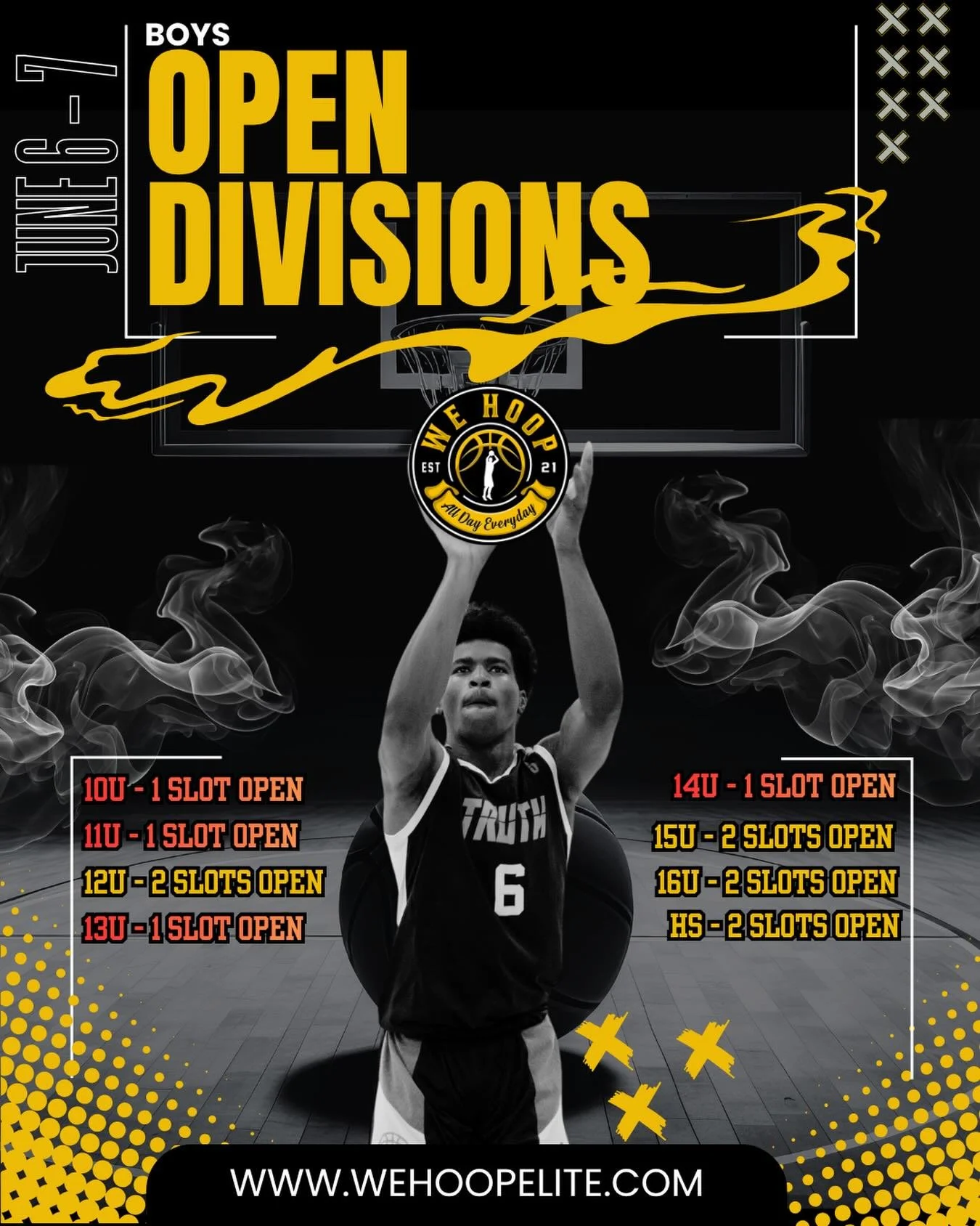 This weekend it&rsquo;s here!! WE HOOP ELITE-100
100 teams at $100

Big tournament atmosphere without the hurt!

Limited same available!

LINK IN BIO!!

#ballislife #aau #explorepage✨ #hoops #instagram