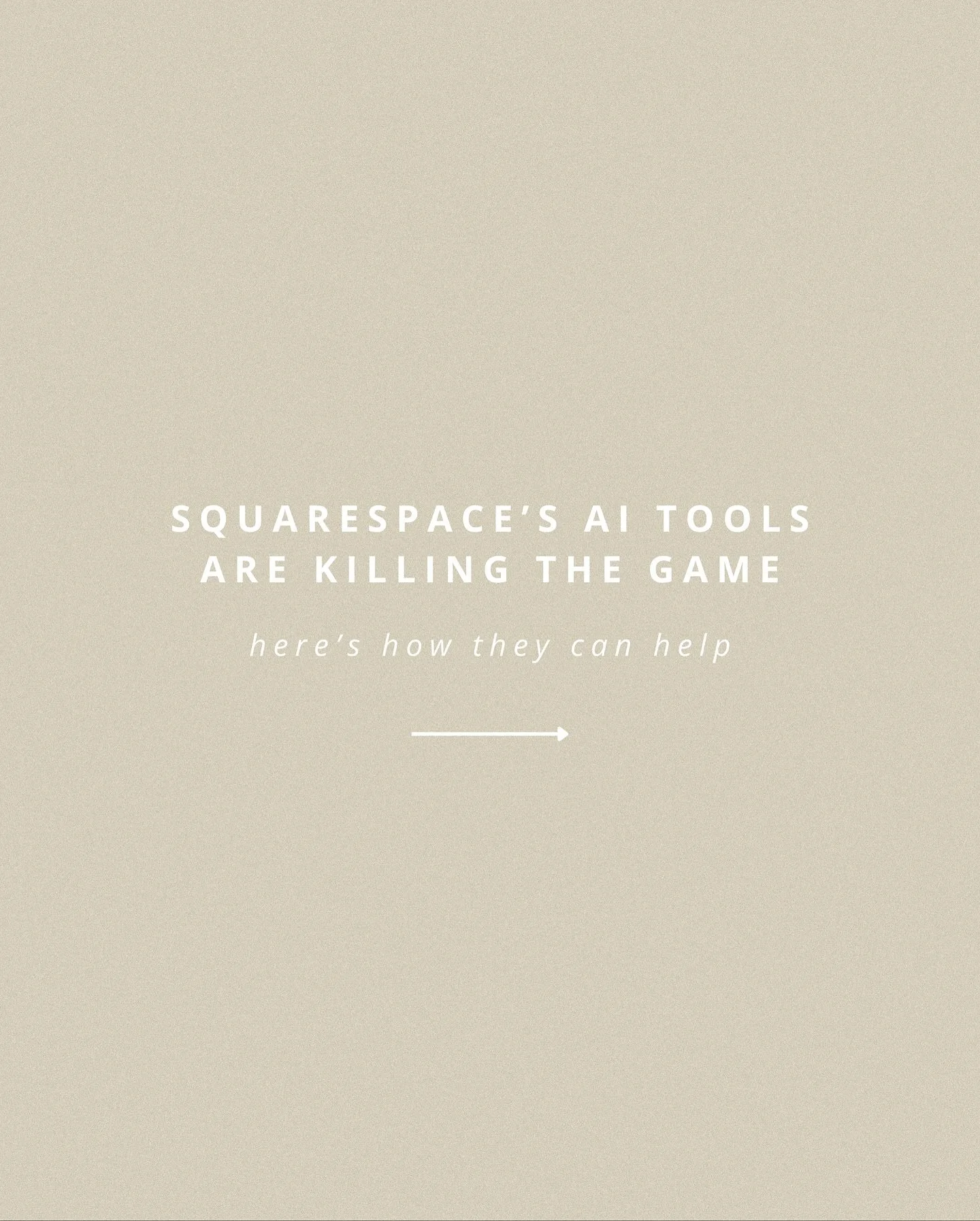 Every creator is trying to make peace with the new AI era &mdash; but if you&rsquo;re using it to your advantage, you&rsquo;re already ahead of the game 👩🏻&zwj;💻

Squarespace is jumping right in with new AI tools that handle the busywork, so you c