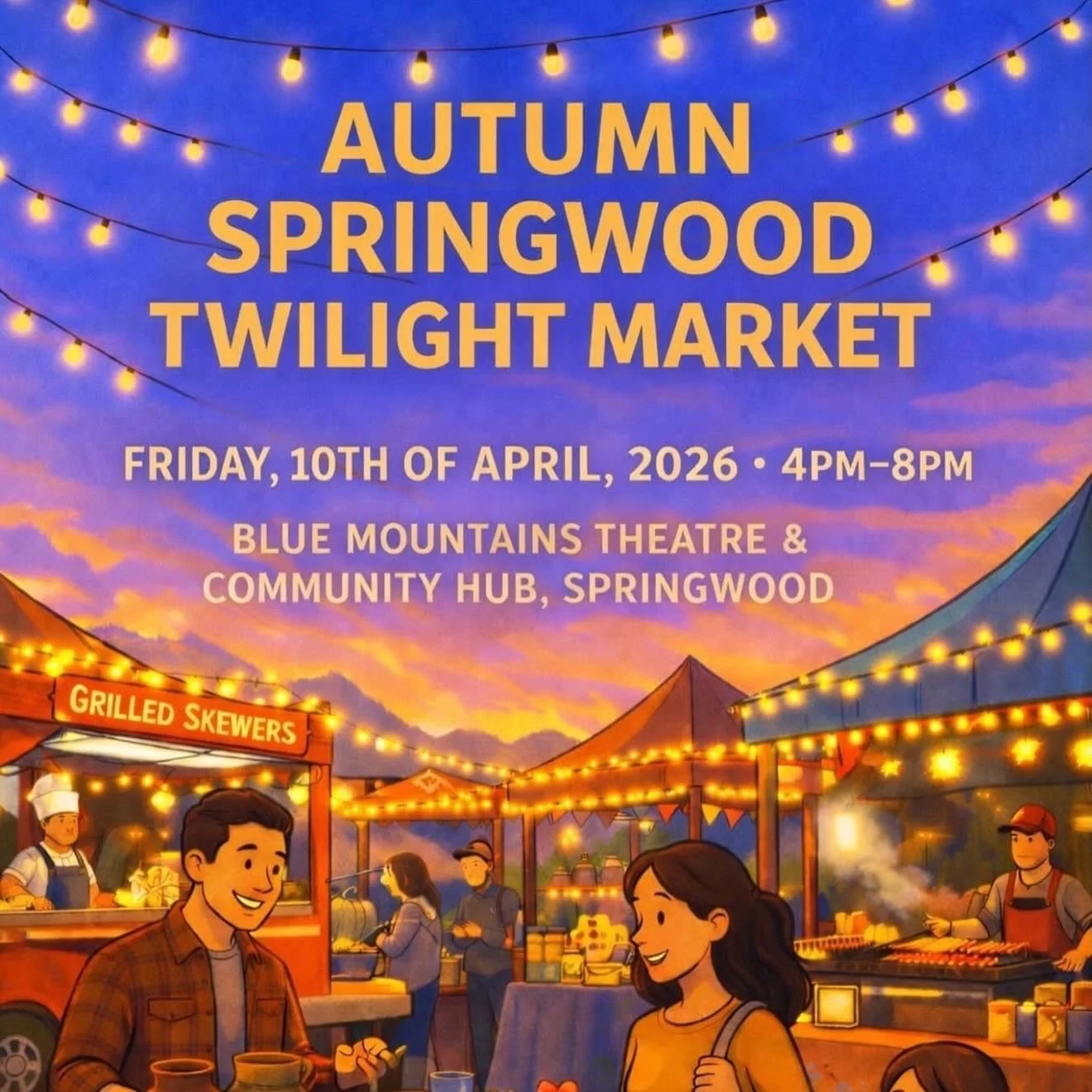 Our next market is a special one! Twilight Markets are always loads of fun and on the 10th April you can find us at @springwoodgrowersmarket part of @alleventsmarketsandfestivals being held @blue.mountains.theatre - can&rsquo;t wait to see you all th