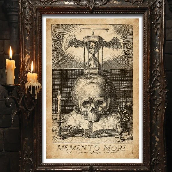 A new collection of Memento Mori imagery is soon arriving online.
Centuries of symbolism, forgotten beauty, sacred ruins, skull studies, antique engravings, and echoes of mortality carefully curated into one haunting archive.

These are pieces made t