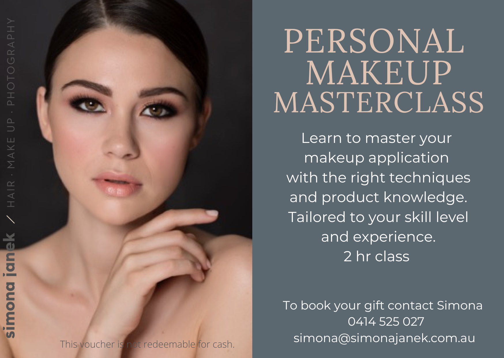 Simona Janek Personal Makeup Masterclass — 2-hour tailored class covering makeup techniques and product knowledge for all skill levels