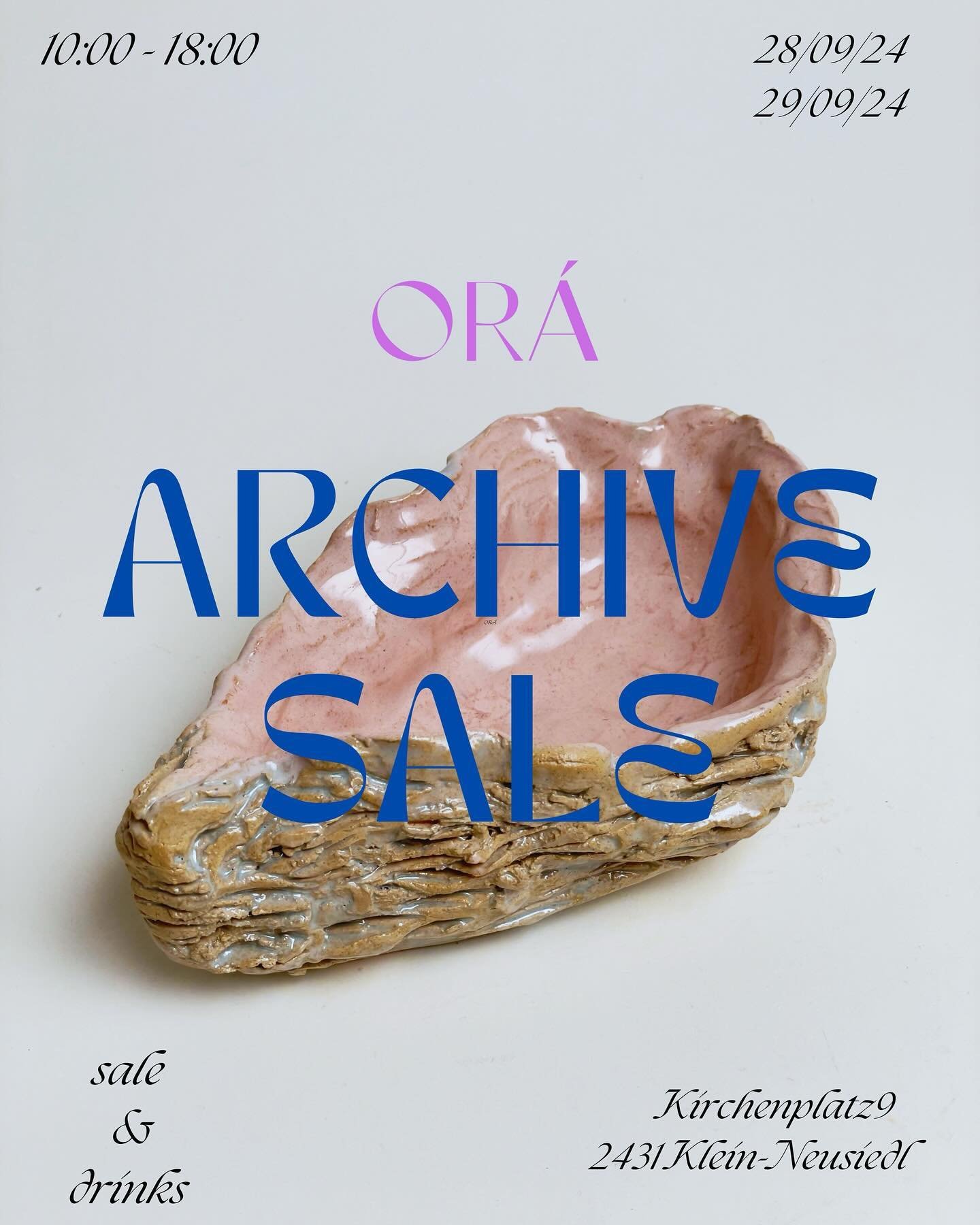 💟 ARCHIVE SALE AND DRINKS 💟
Bring muddi and friends to our big end of summer archive sale ❣️
28.9.-29.9.2024
Kirchenplatz 9, Klein-Neusiedl
Looking forward to seeing your beautiful faces 💜🧡💜