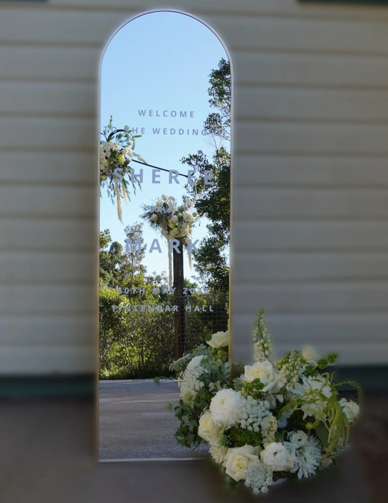 Wedding Welcome Mirror I Weddings and Events Ballina Byron Bay