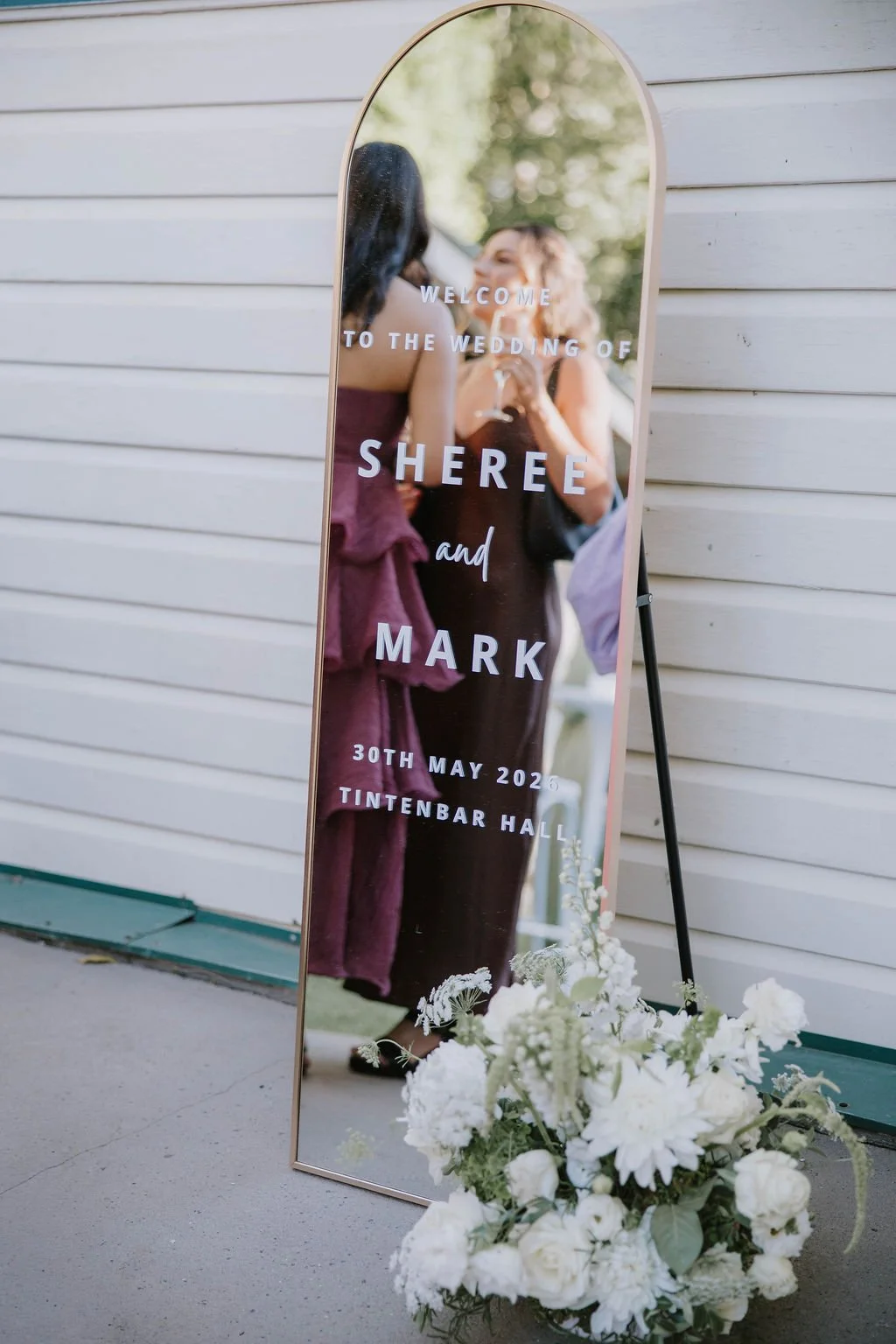 Wedding Welcome Mirror I Weddings and Events Ballina Byron Bay