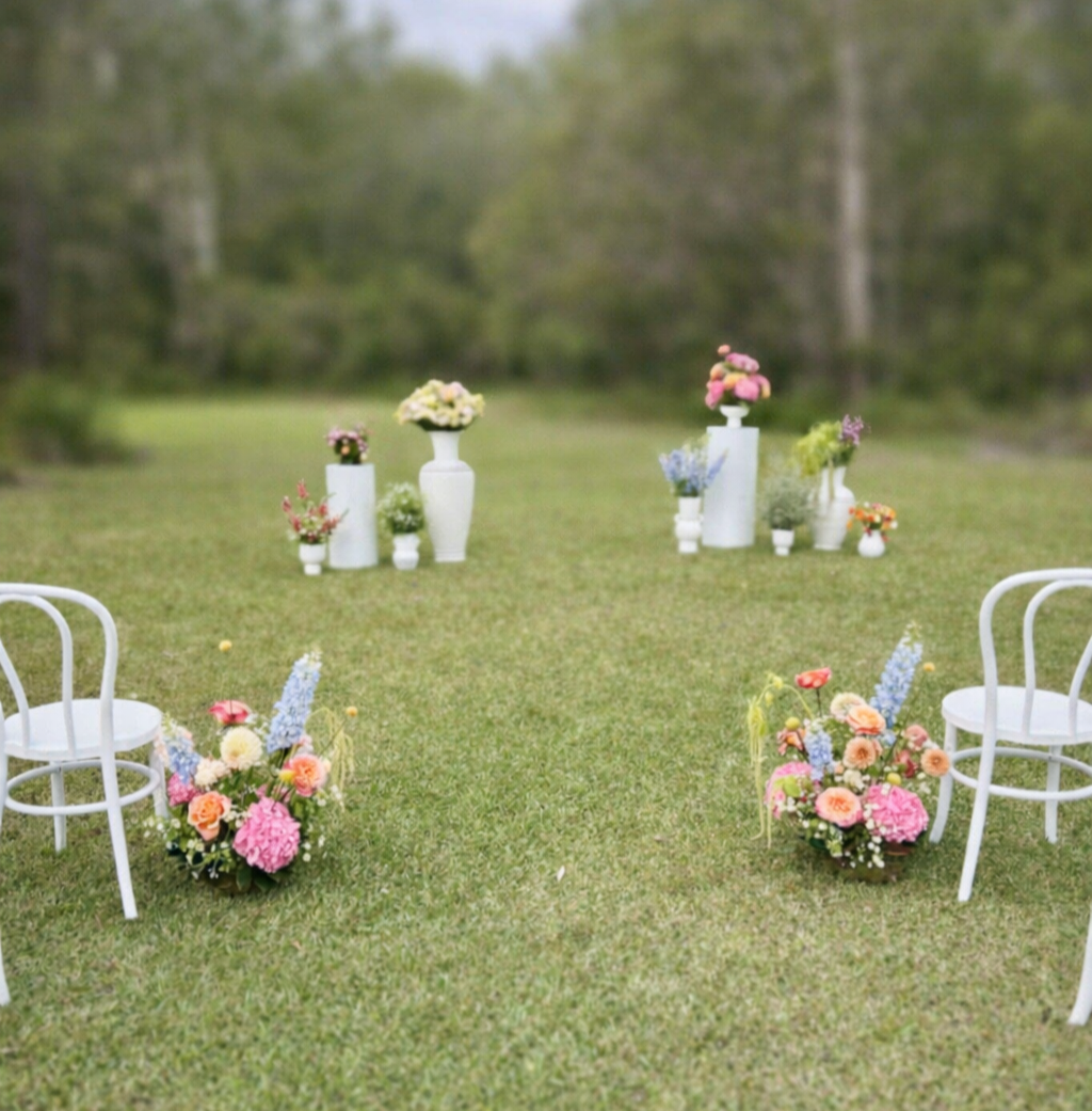 White Urn Arbour Setting I I Weddings, Events and Party Hire Ballina Byron Bay