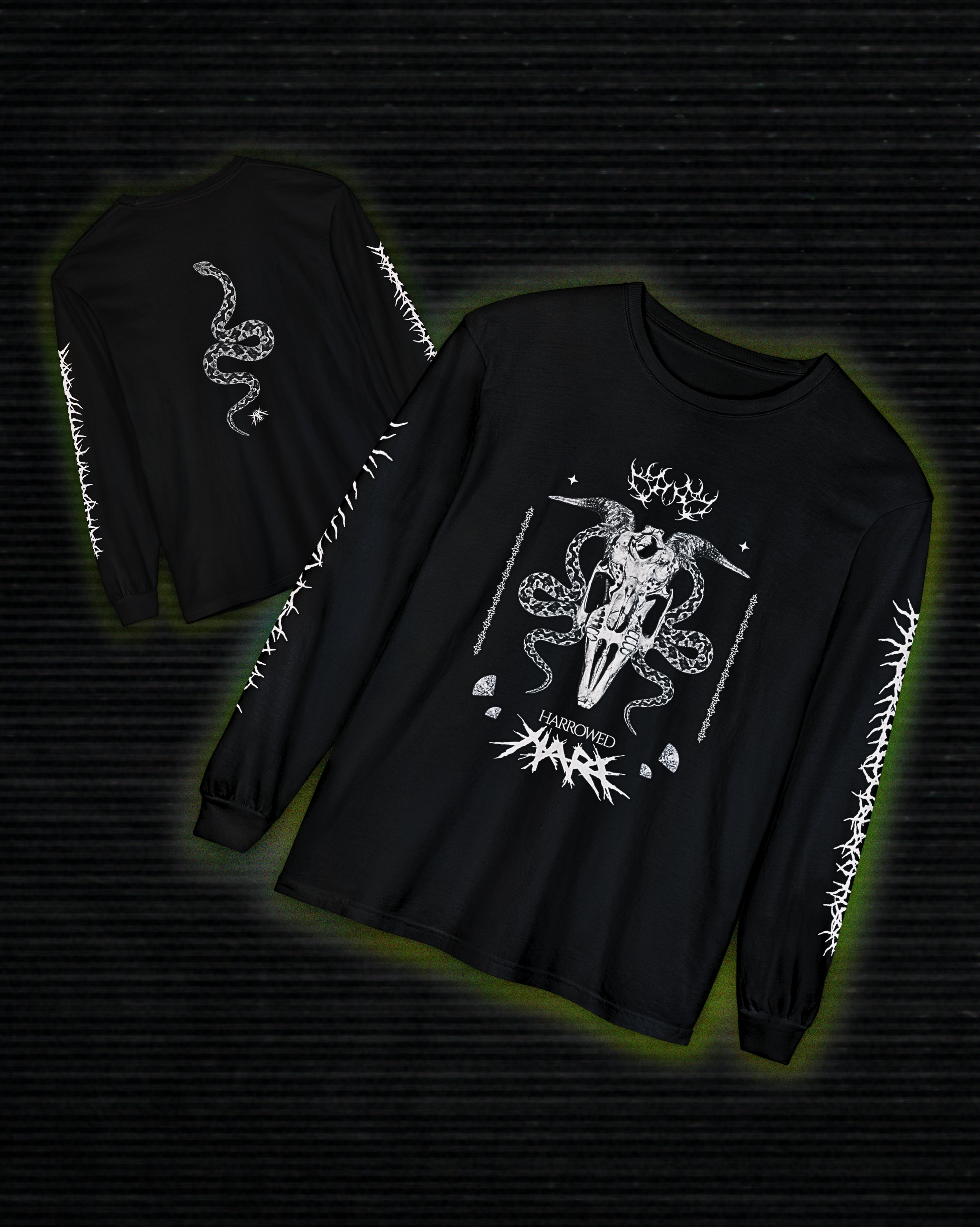 HH HEAVY METAL FRONT+BACK LONG SLEEVE SHIRT - BLACK/GRAPHITE