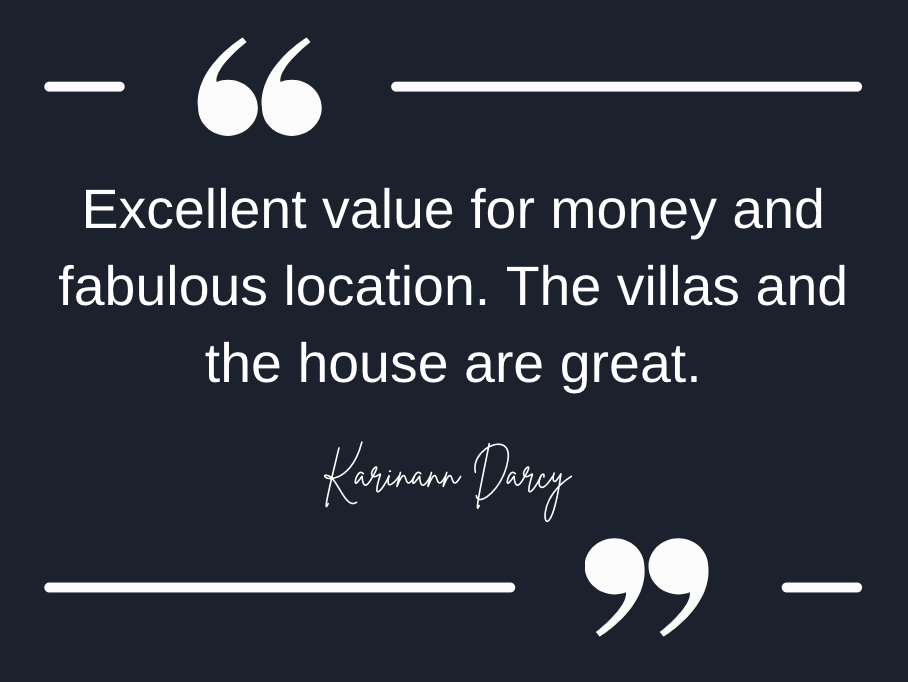 Quote about value of property, mentioning villas and house, attributed to Karinann Darcy.
