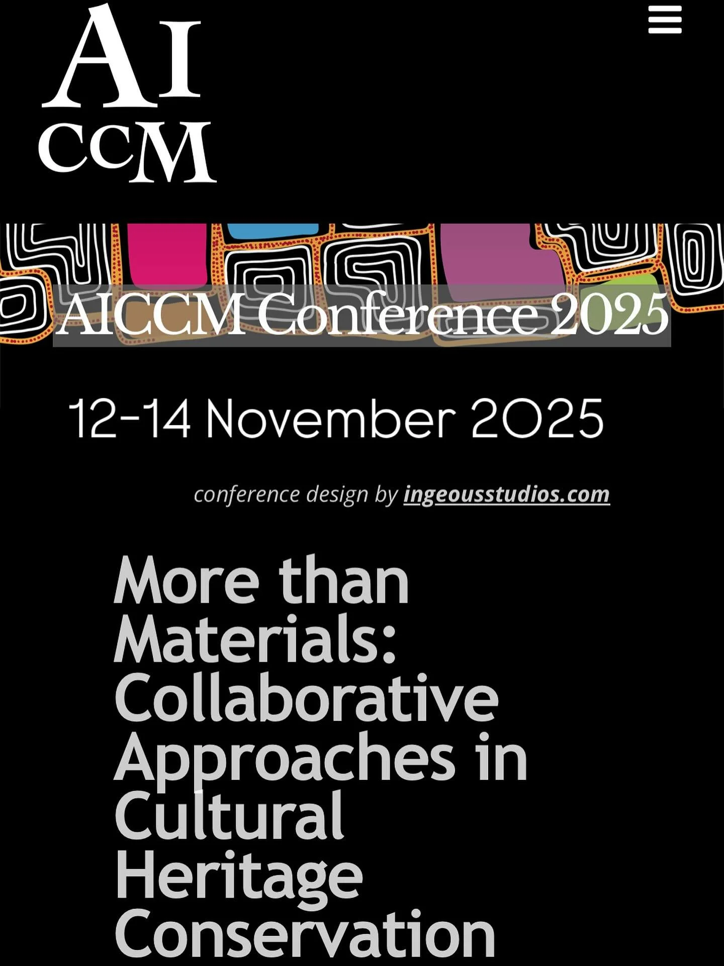 I am so excited to attend the @aiccm_oz conference in November this year. The conference overview highlights the incredible importance of this conference - Cultural heritage conservation is a complex field that involves many diverse communities. It i