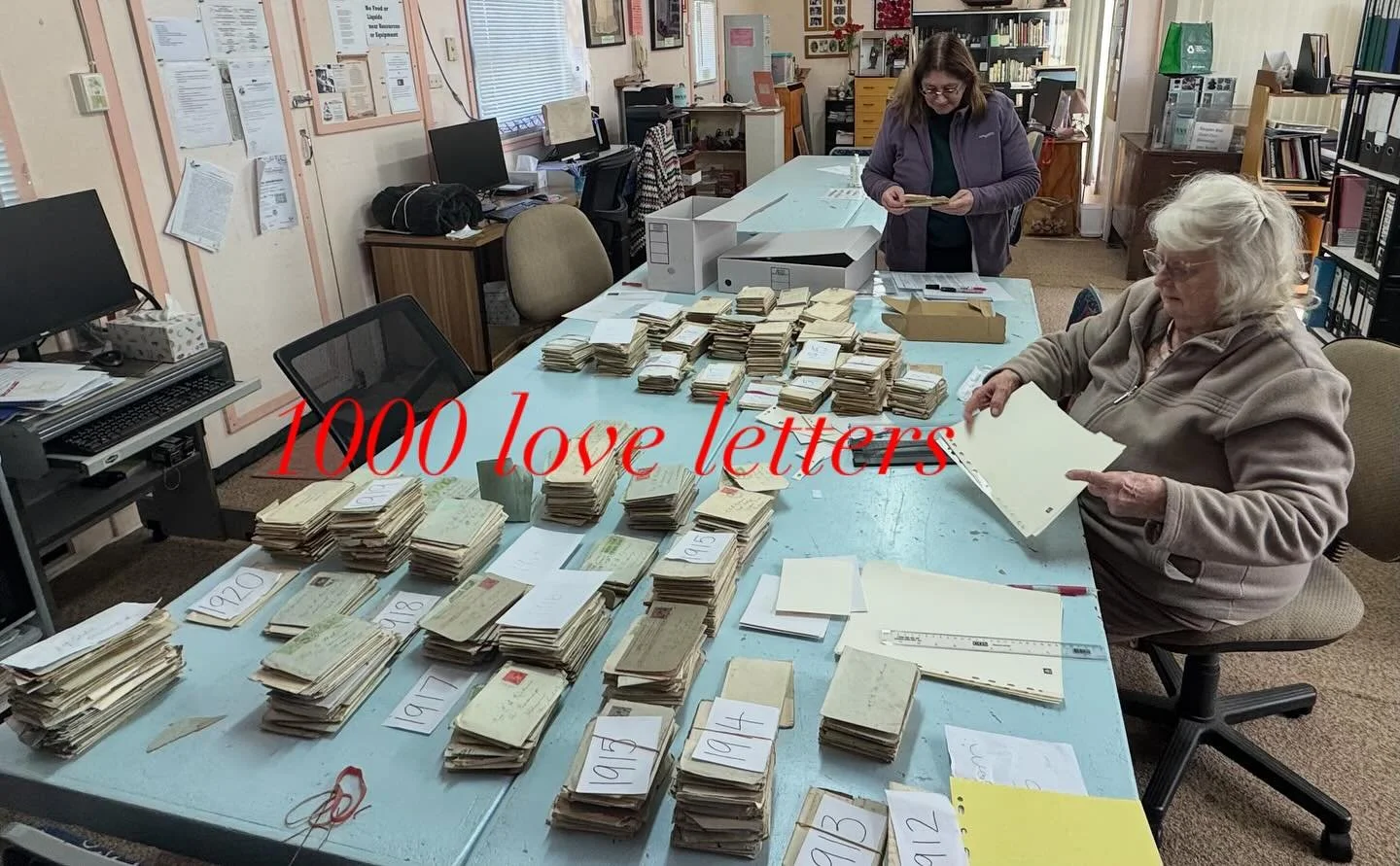 1000 love letters between 1912 -1920. A recent donation at Lithgow &amp; District Family History. The volunteers and I spent the day sorting, dating and documenting this remarkable collection of love letters. Spanning over 8 years of courtship. Such 