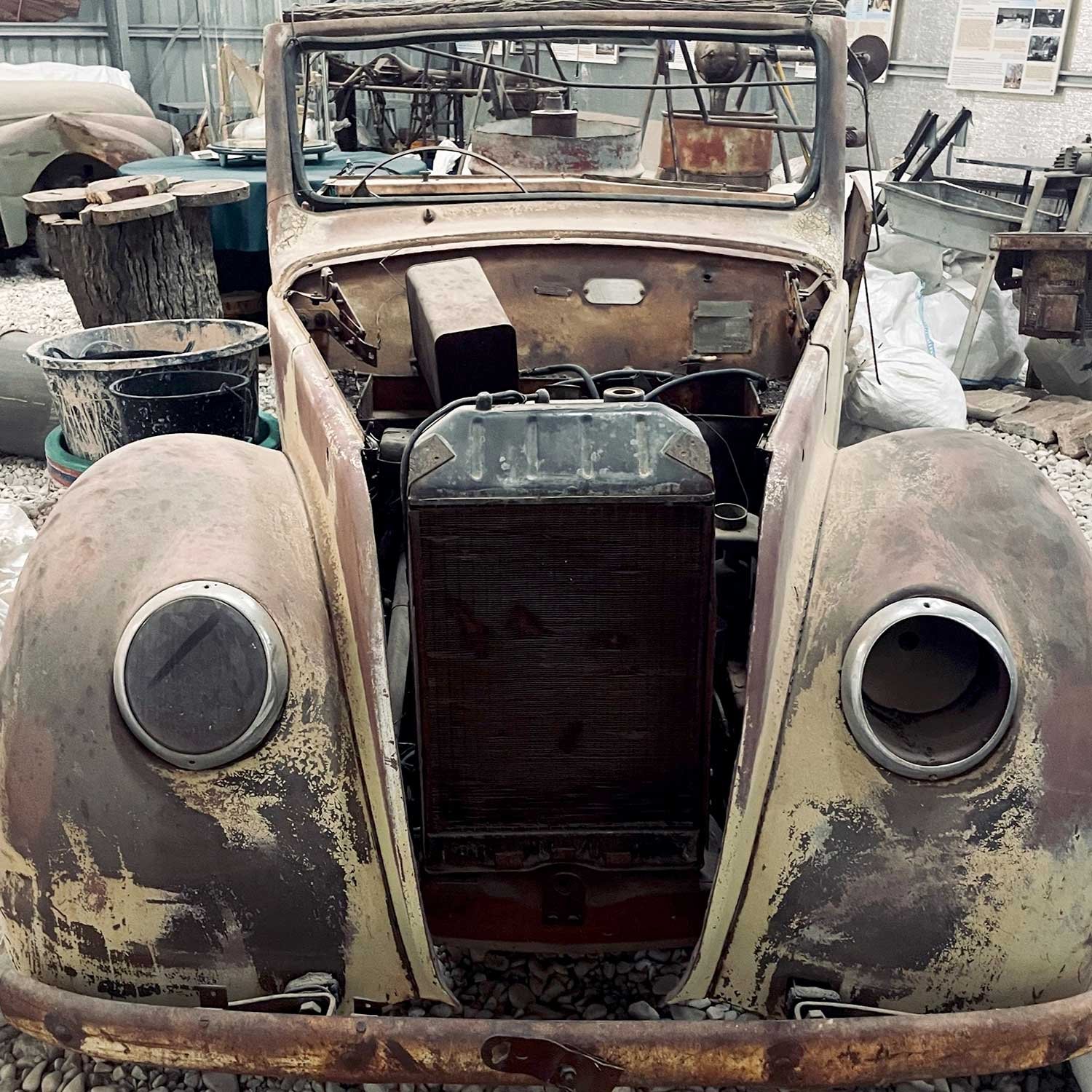 Rusted historic vehicle
