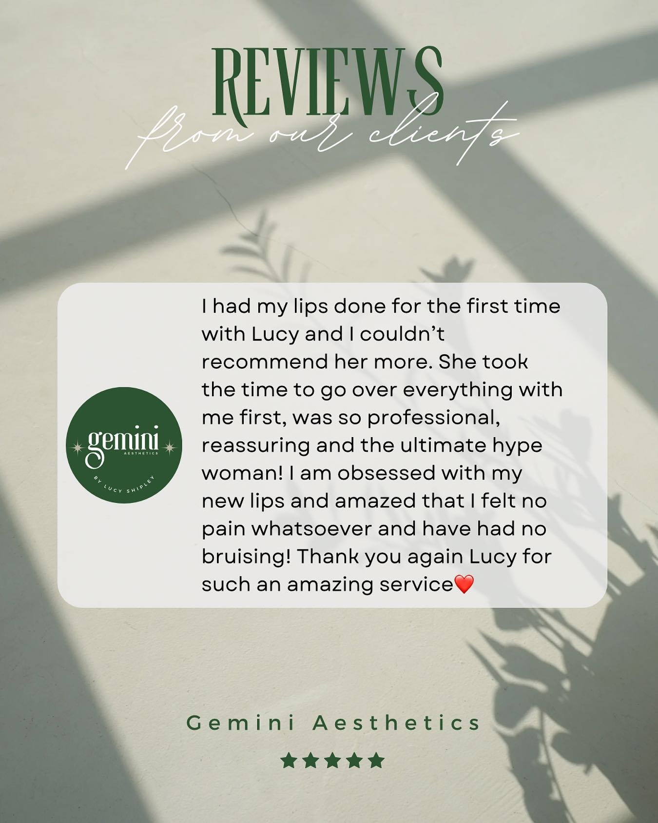 Thank you so much for reviews like these, you have no idea how they help my little business.
If you have been to Gemini could you please take a few minutes and leave me a google review 💚