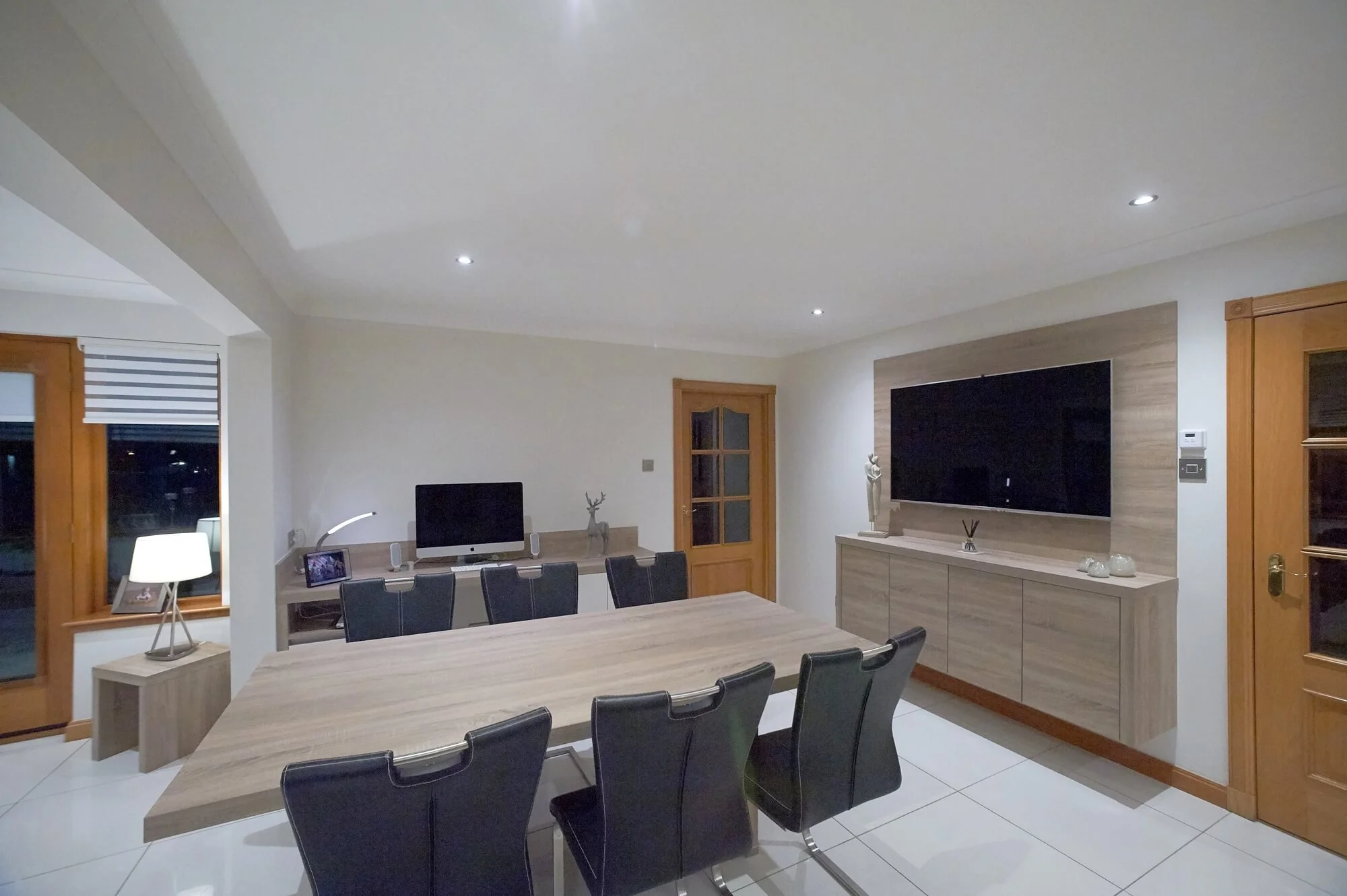 White & Oak Handleless Kitchen in Fraserburgh
