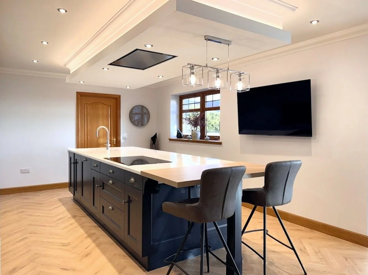 Off-White & Blue Classic Kitchen in Aberdeenshire