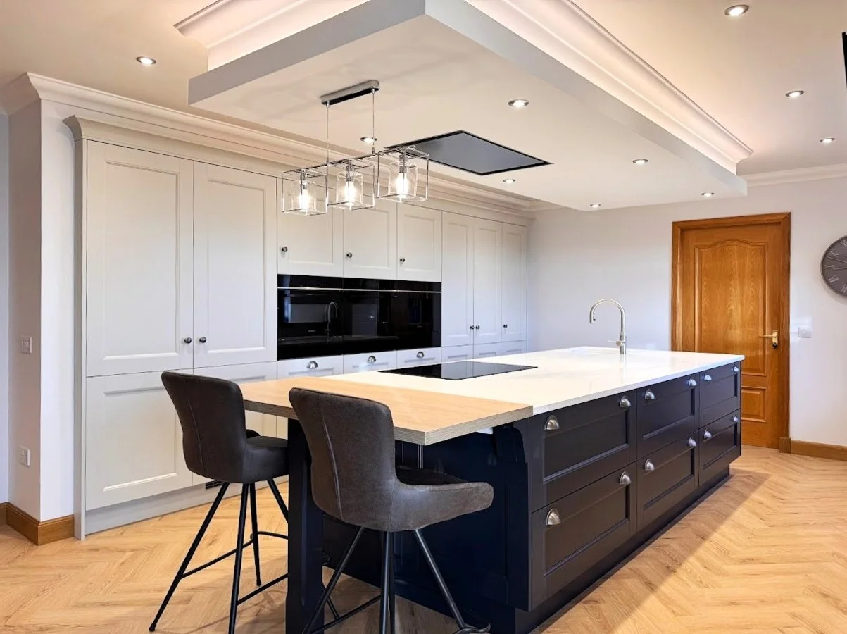 Off-White & Blue Classic Kitchen in Aberdeenshire