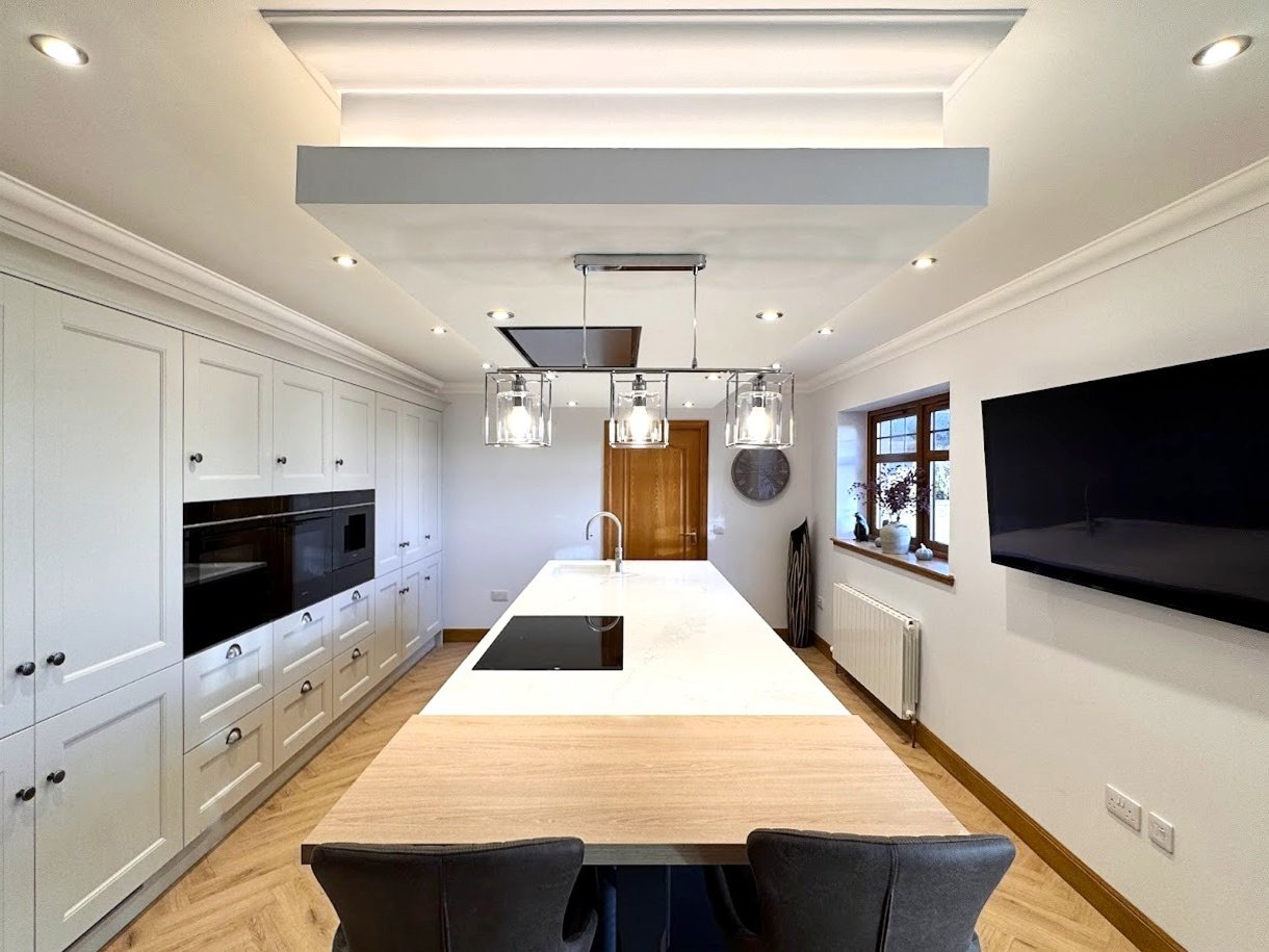 Off-White & Blue Classic Kitchen in Aberdeenshire