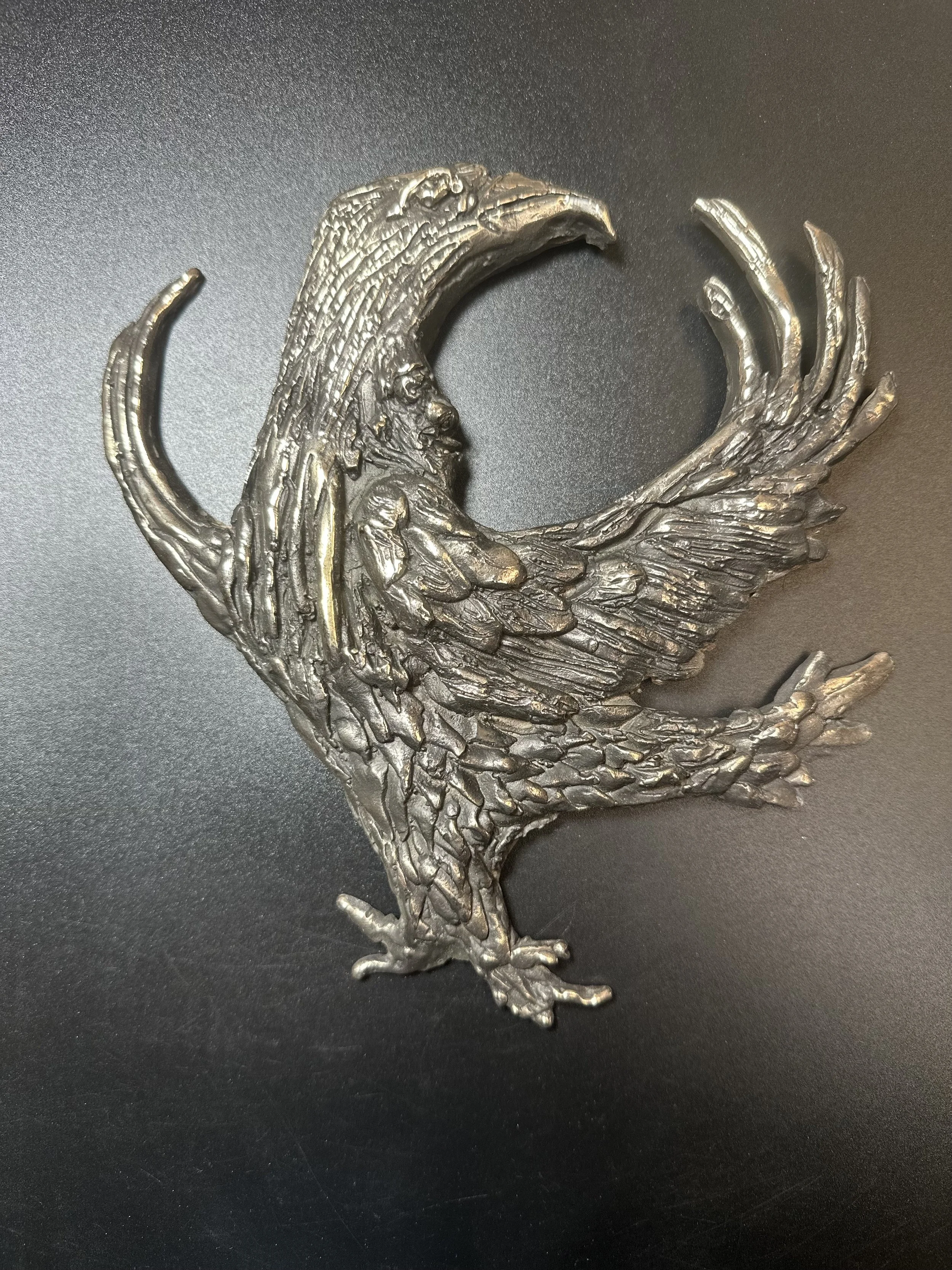 Bronze wedge-tailed eagle sculpture by David Wood