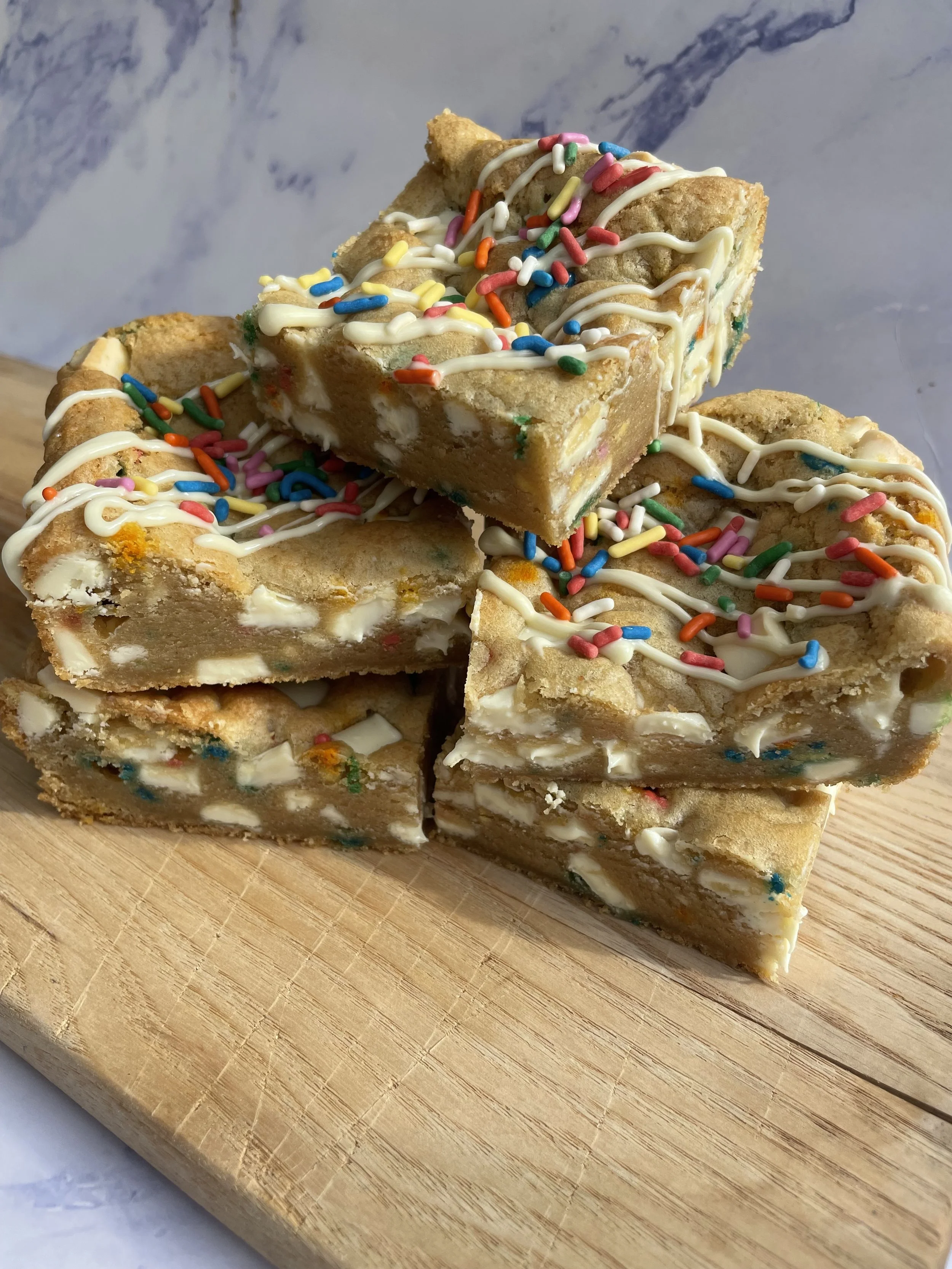 White Chocolate & Funfetti Cookie Bar