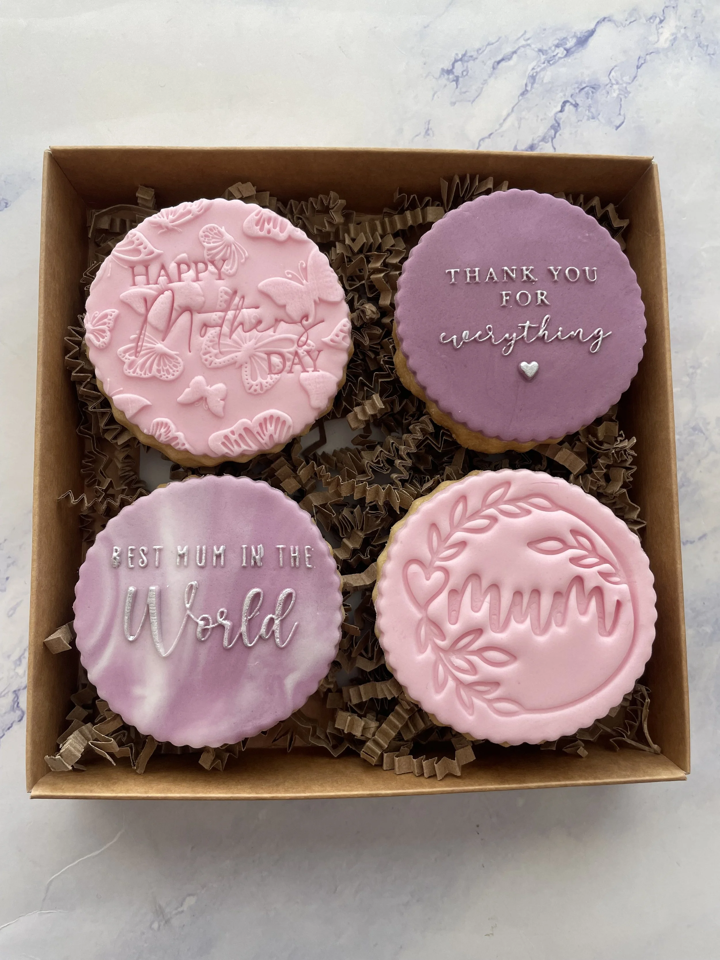 Mother's Day Shortbread Box of 4 (Best Mum design) - £10
