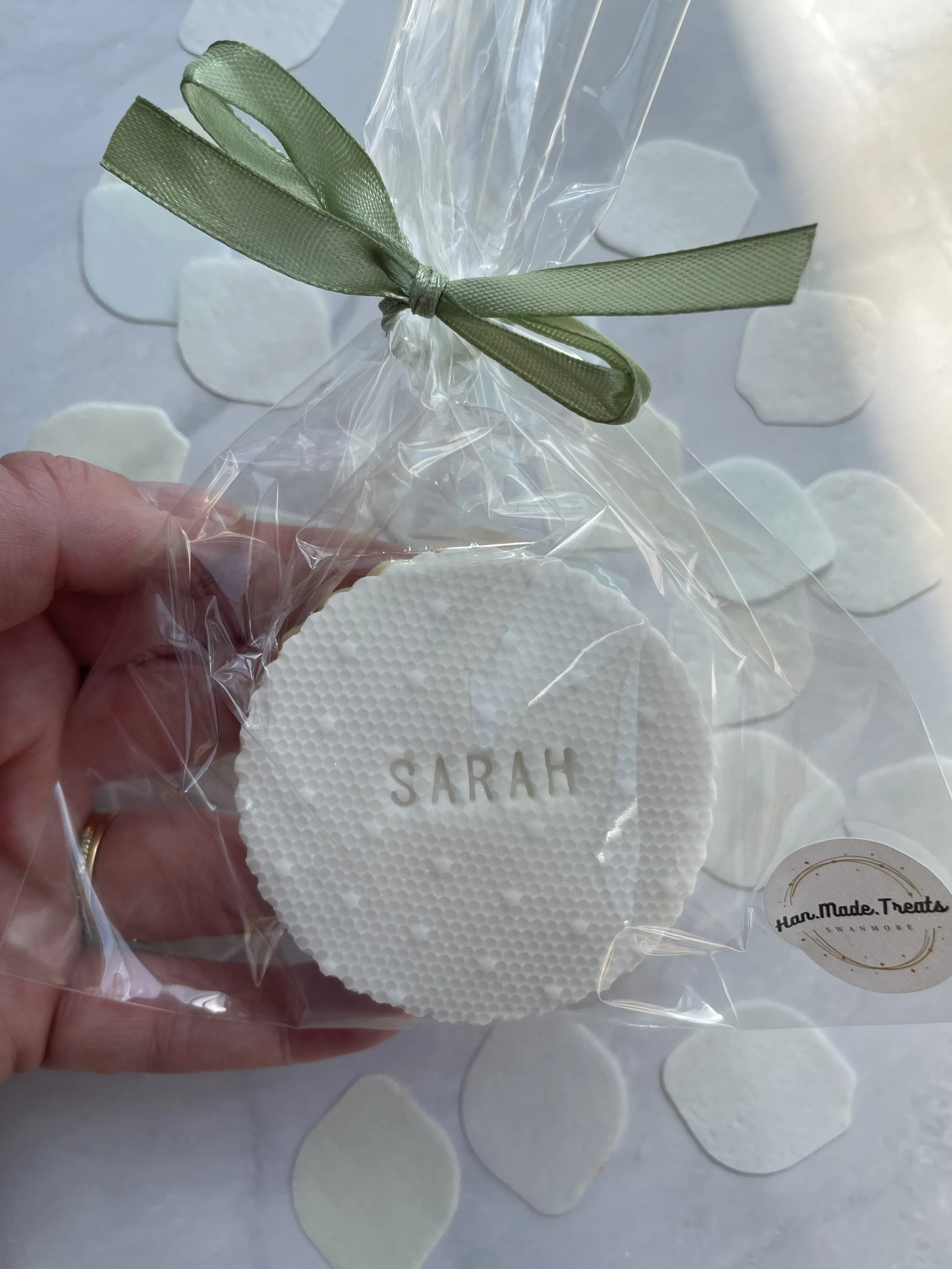 Shortbread Placename - each biscuit personalised with your guests names. From £3.50 each. Min order 30