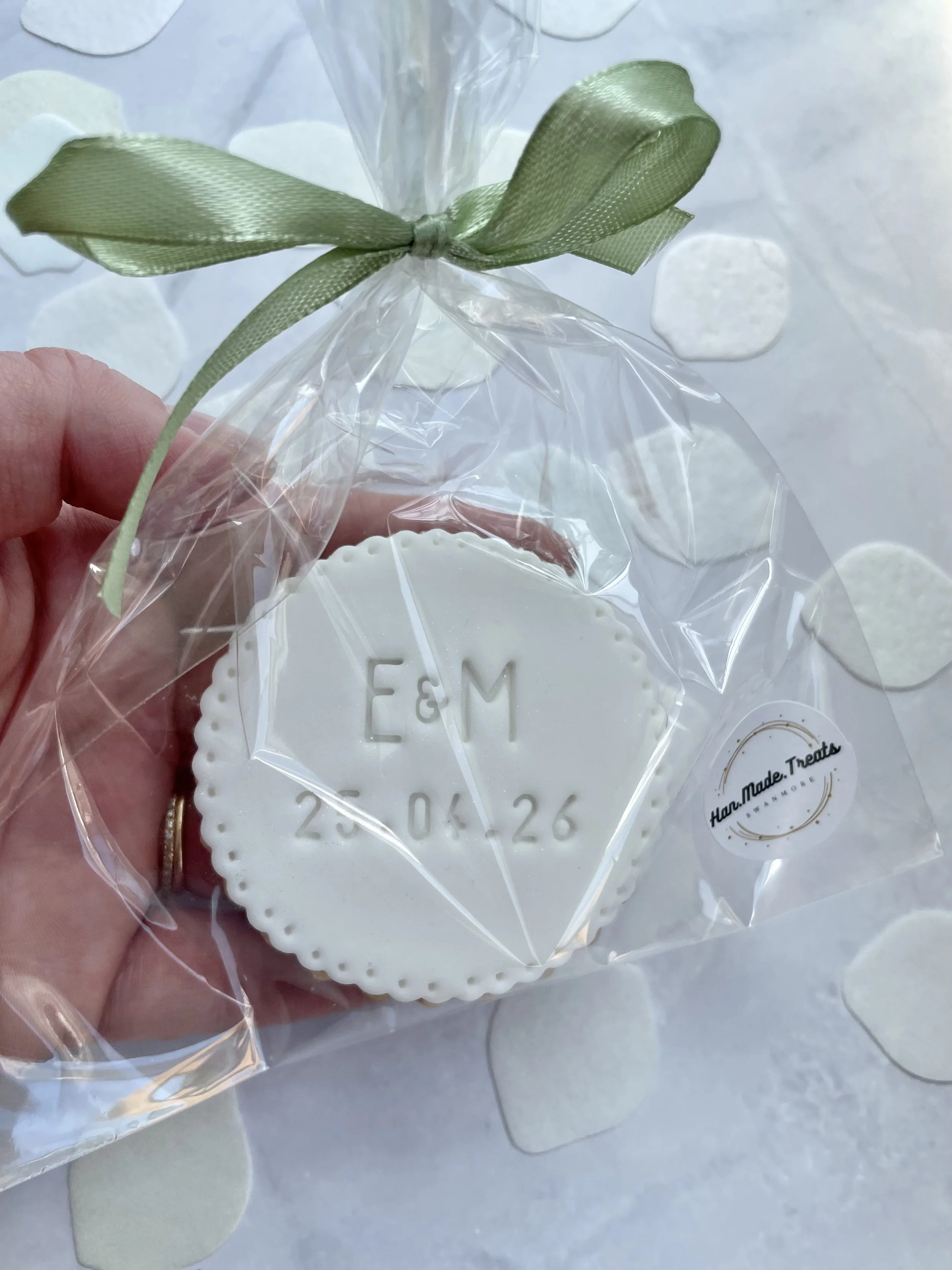 Personalised with the Bride & Groom initials and wedding date. From £3 each. Min order 30