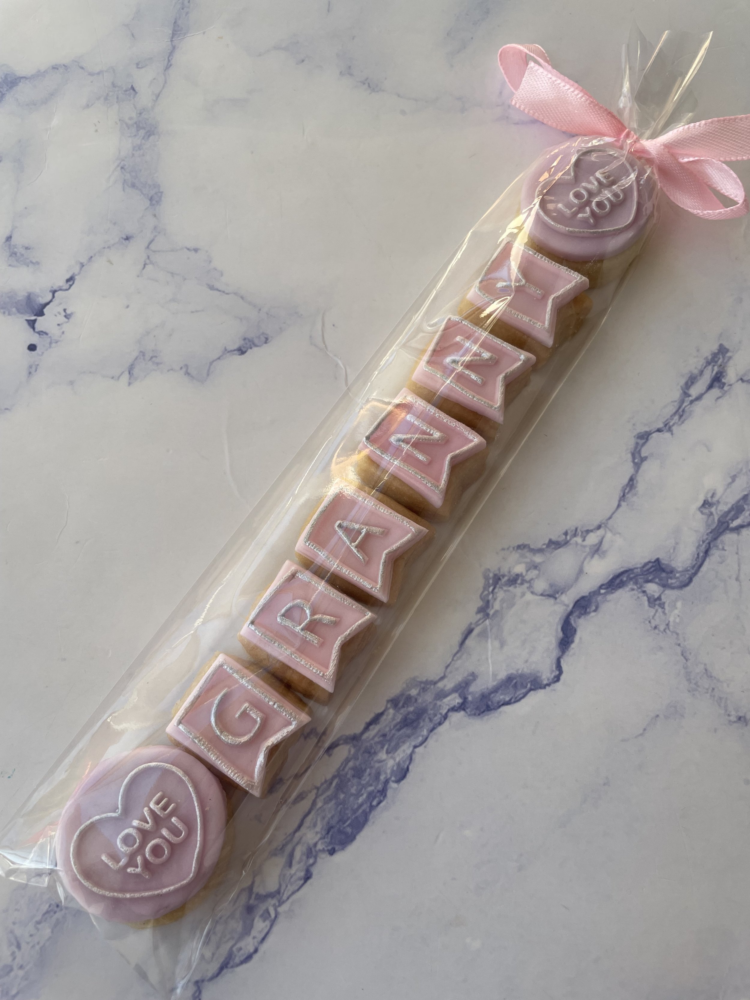 Mini Bunting Biscuits - personalise with any name up to 7 letters - £4.50 