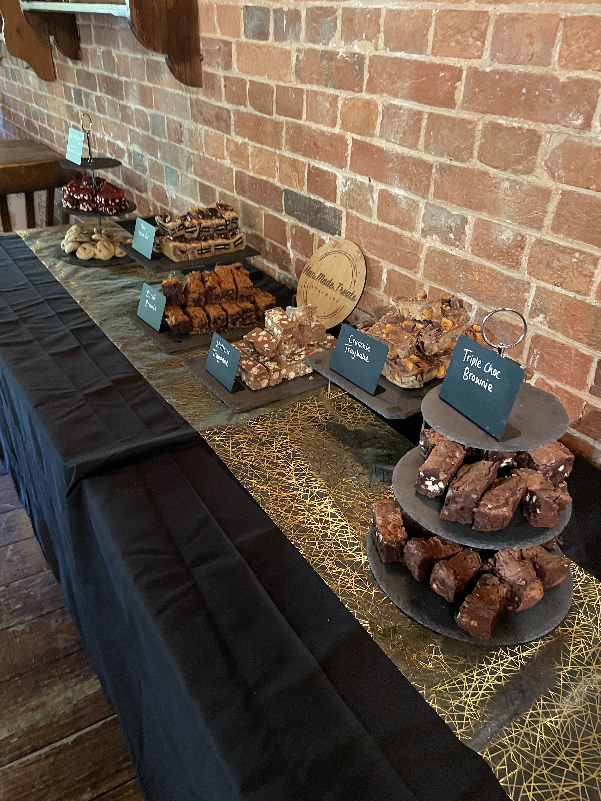 Dessert Table with a selection of party-size treats. Email for quote 