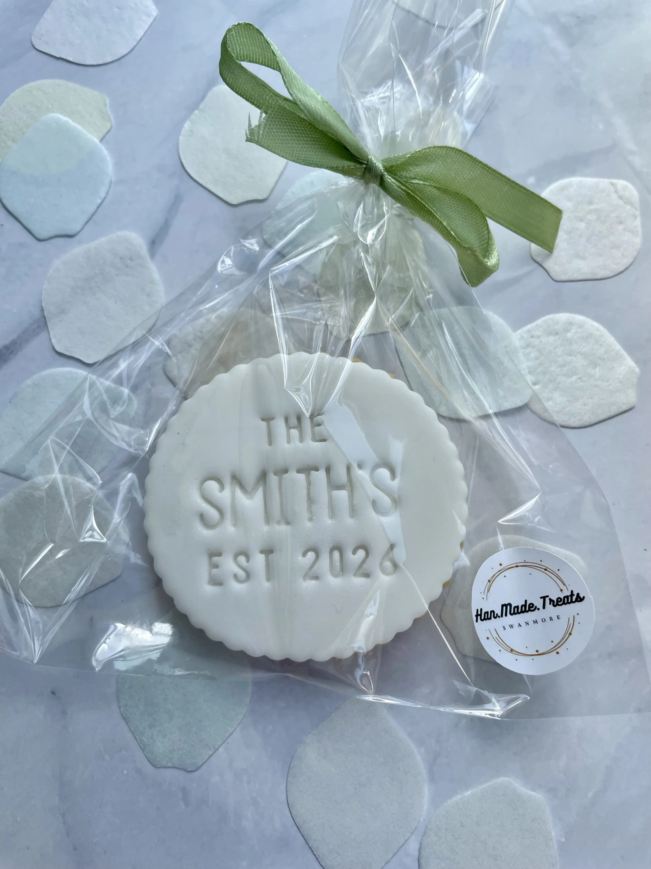 Personalised with the happy couple's surname & wedding year. From £3 each. Min order 30