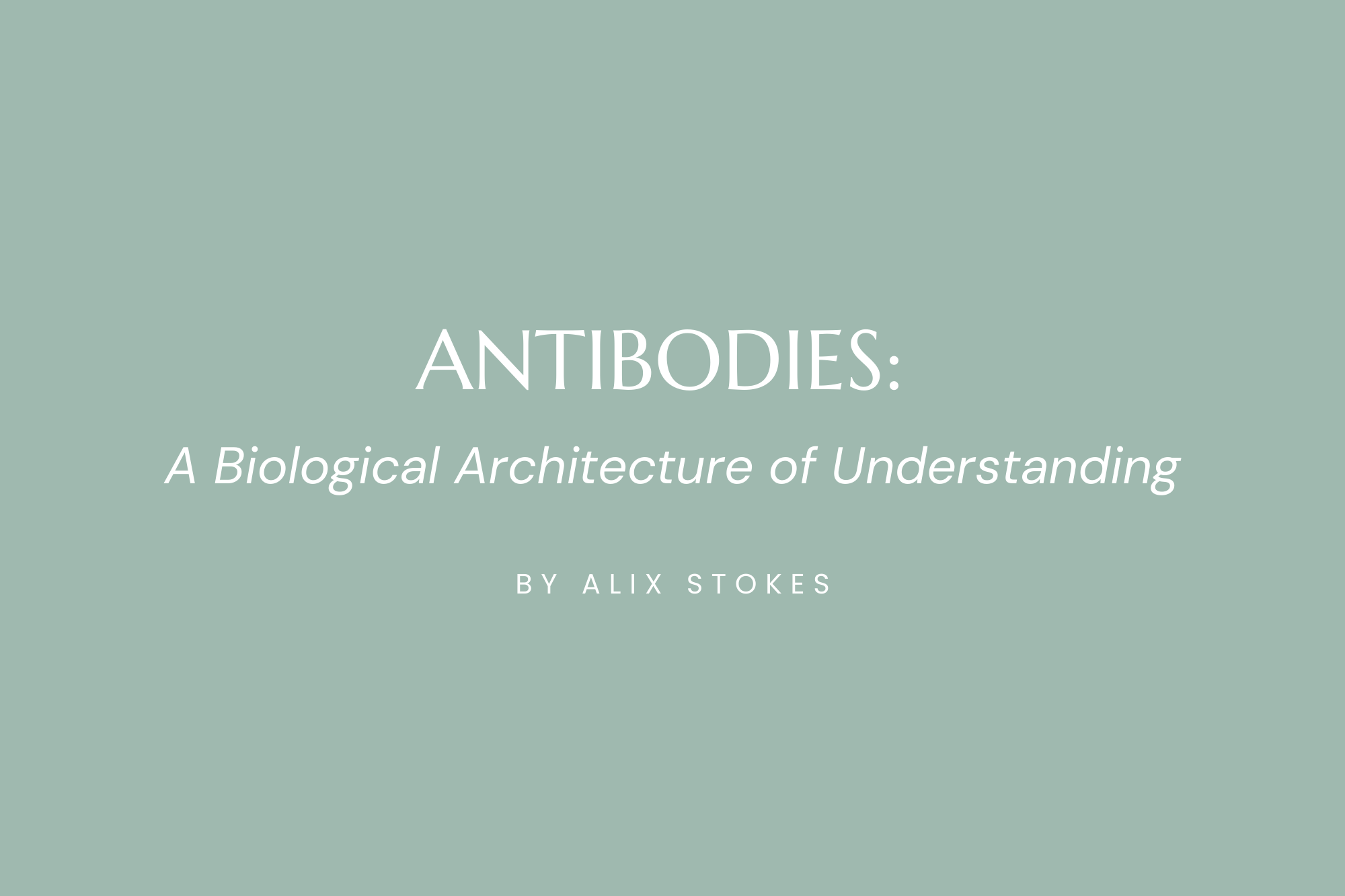 Antibodies: A Biological Architecture of Understanding