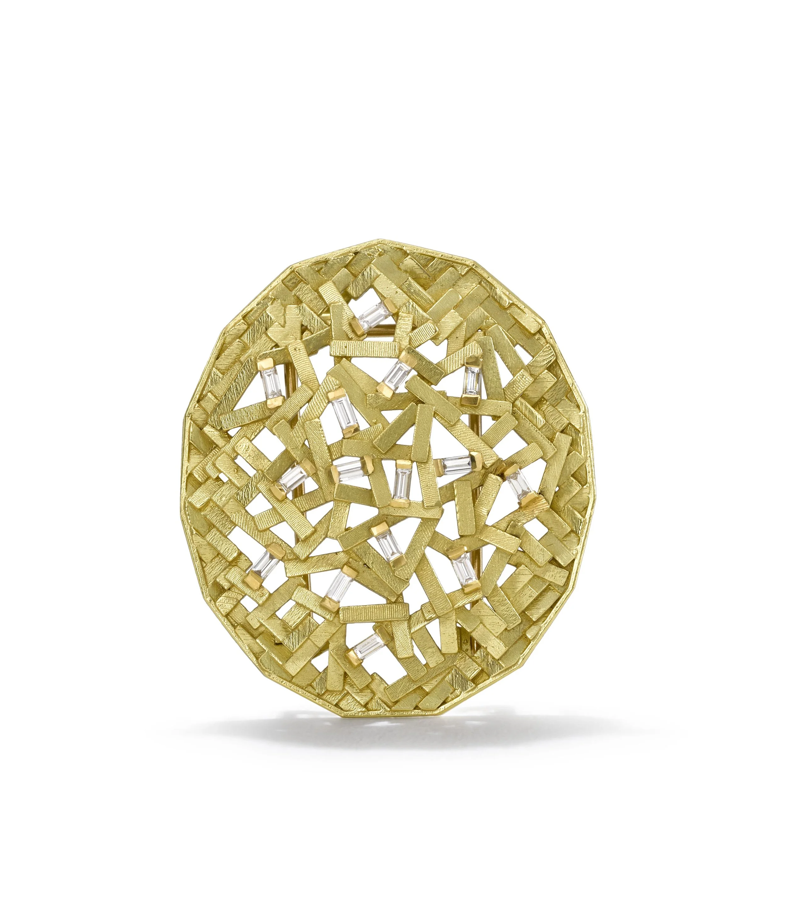 'Chaos Parquet Koin' brooch-pendant, 2018, 18ct gold and diamond. CB.jpg