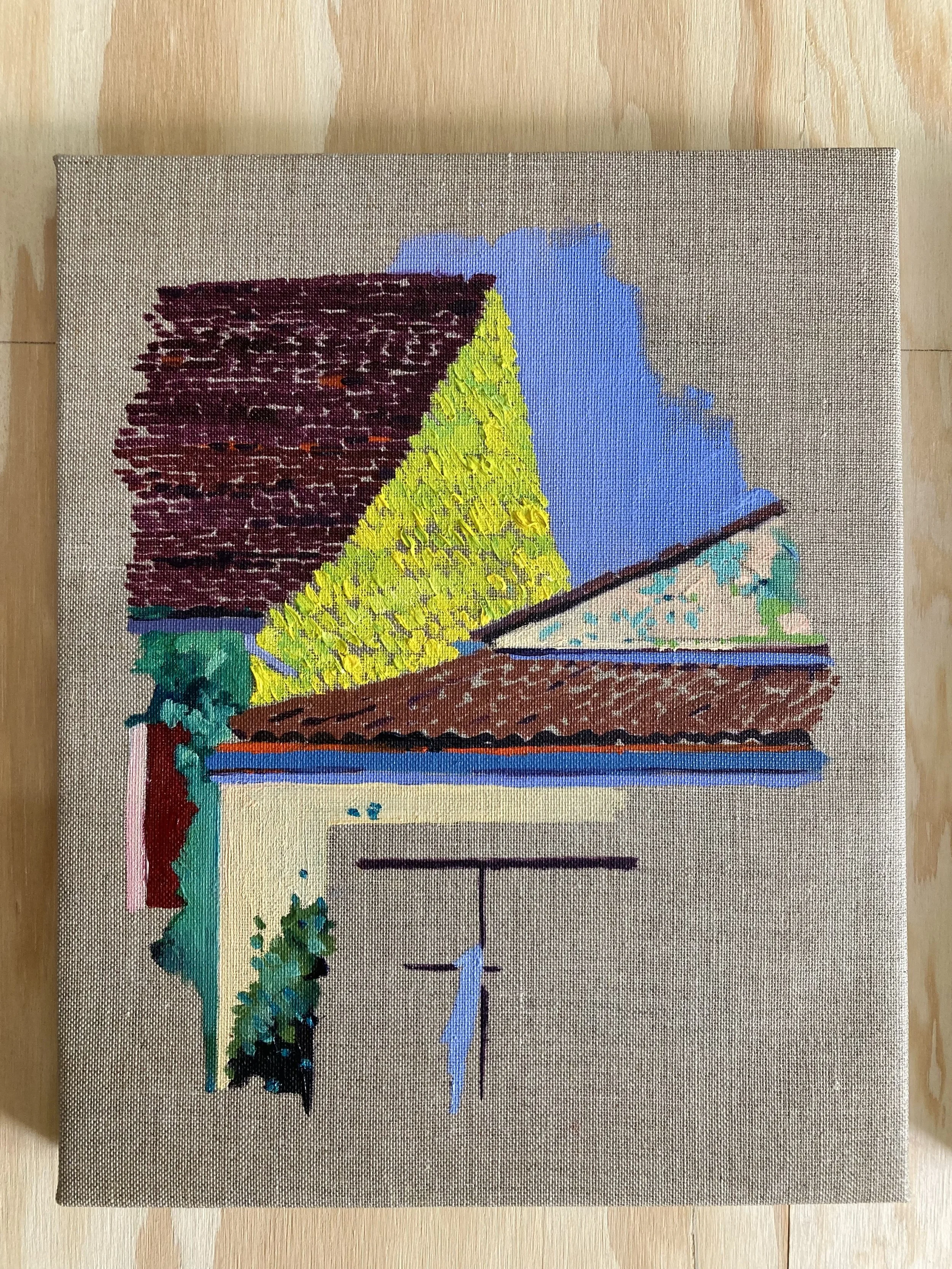 La Moissie 04.   2025.    Oil on linen.     30 x 24 cm.