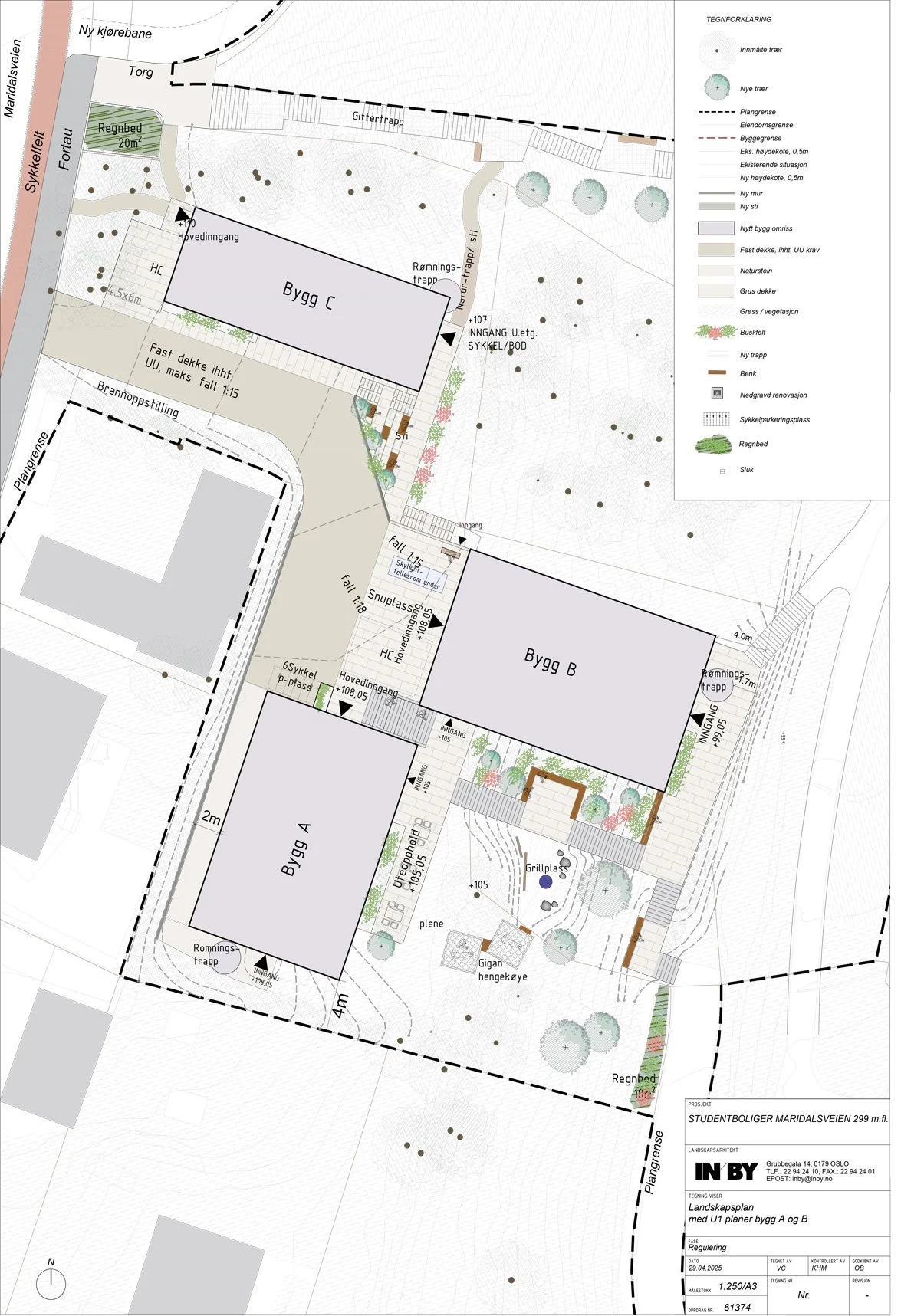 Landskapsplan - bygg A, B og C: IN'BY