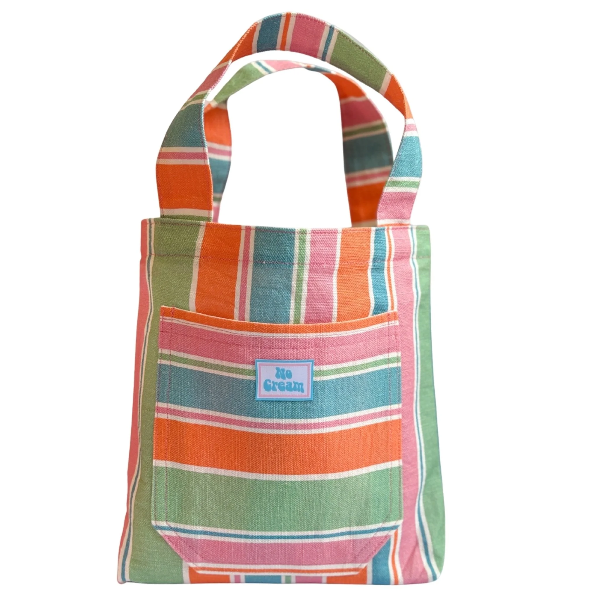 Candy Stripe mini tote bag coming Thursday 9th July 5pm ACST 🍭 Be quick, there&rsquo;s only one available! 
www.nocreamthelabel.com 

#australianfashion #smallbuisness #handmadebag #sustainablefashion #dopaminedressing