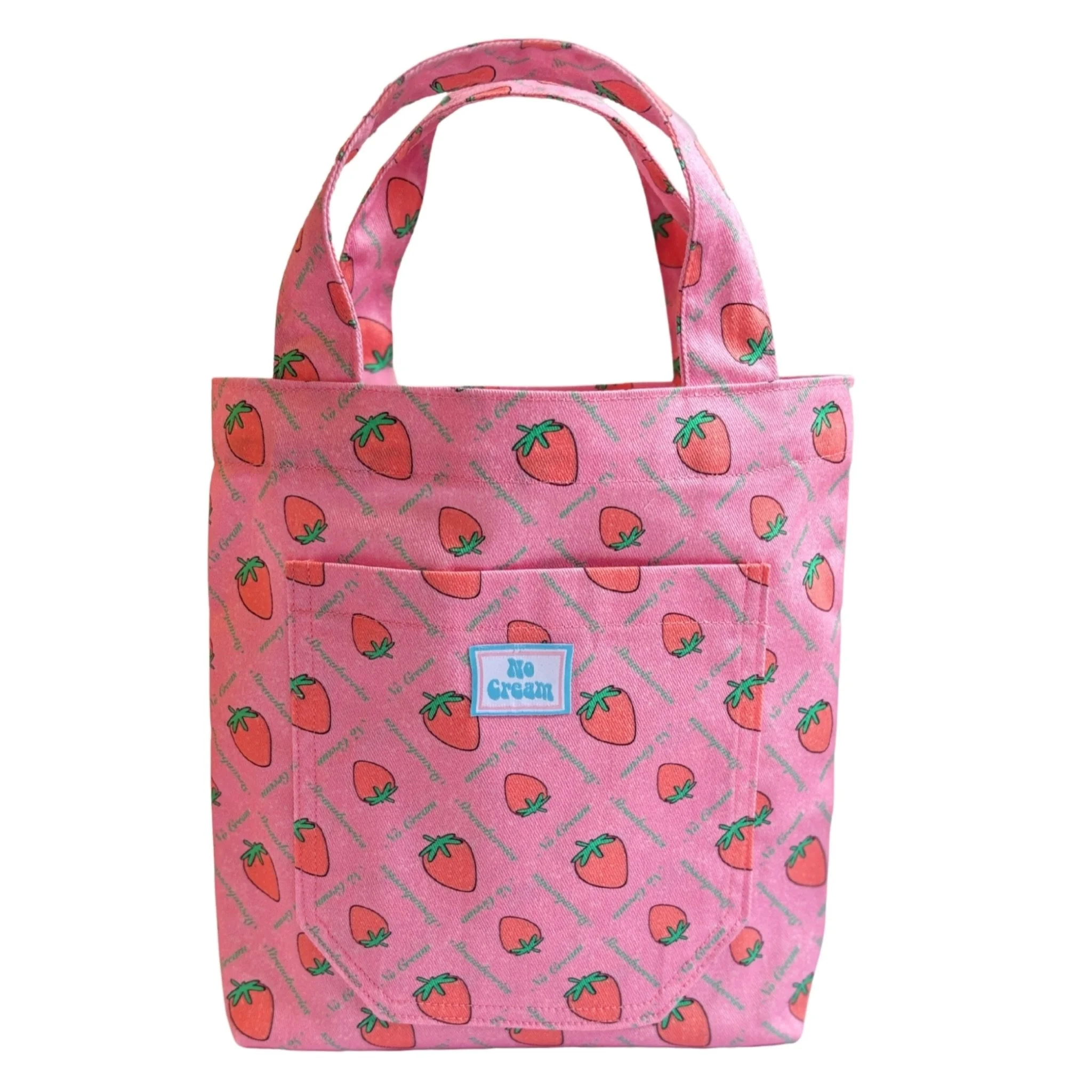 Strawberries and (No) Cream mini tote bag coming Thursday 9th July 5pm ACST 🍓 Be quick, there&rsquo;s only one available! 
www.nocreamthelabel.com 

#australianfashion #smallbuisness #handmadebag #sustainablefashion #dopaminedressing