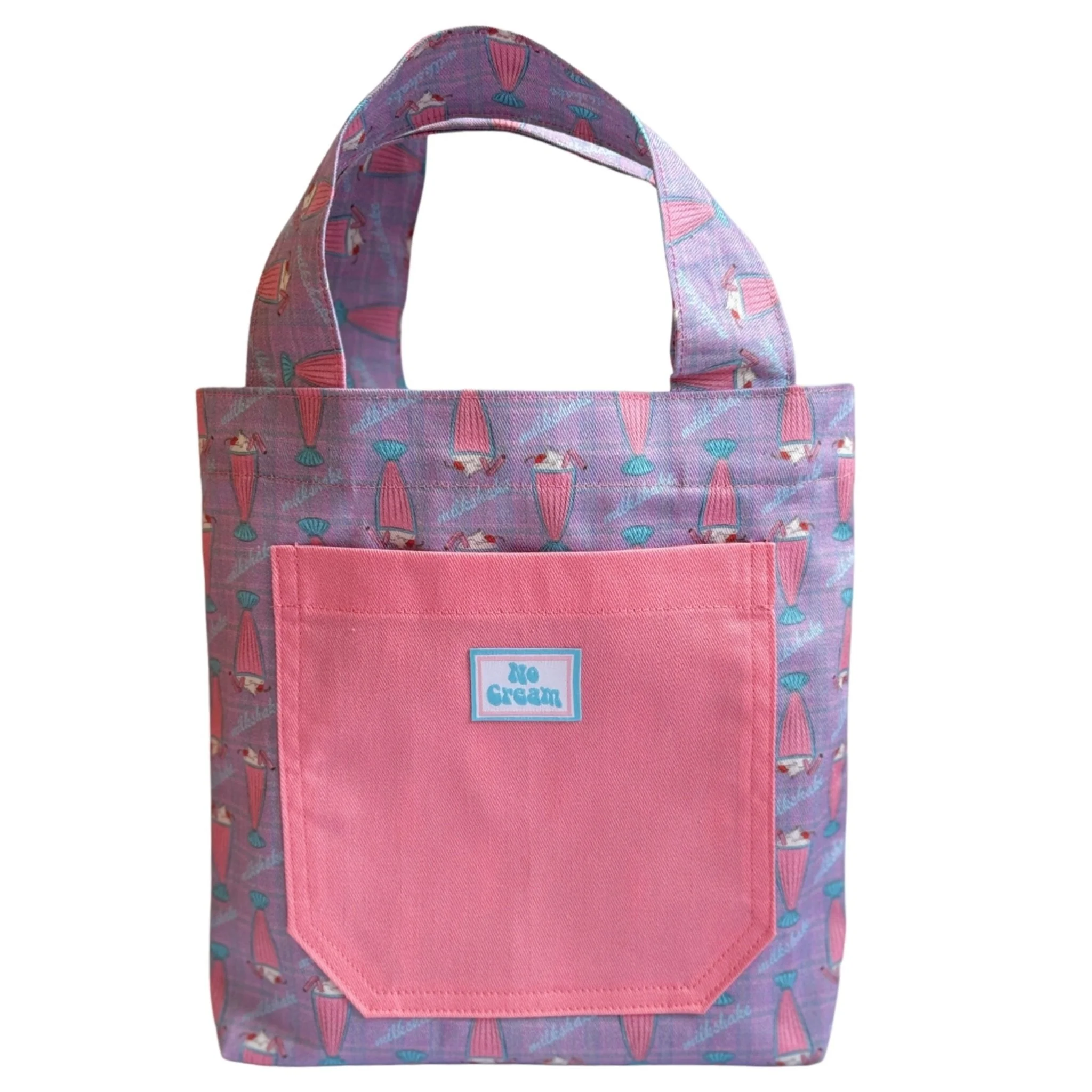 Milkshake print mini tote bag dropping Thursday 9th July 5pm ACST 🍧 Be quick, there&rsquo;s only one available! 
www.nocreamthelabel.com 

#australianfashion #smallbuisness #handmadebag #sustainablefashion #dopaminedressing