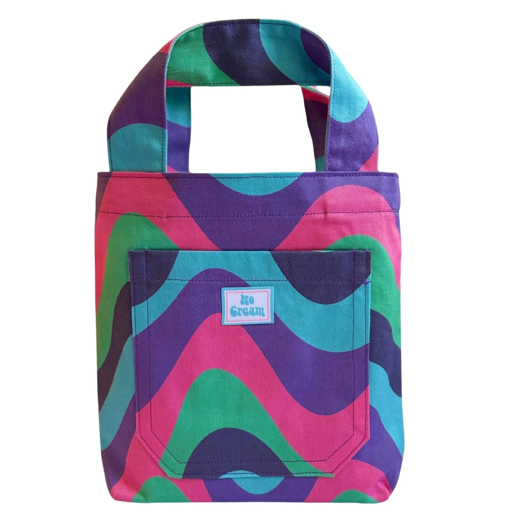 Wavy print mini tote bag dropping tomorrow! 🌀 there&rsquo;s only one available so be quick if you want to snap it up 💜 

#australianfashion #smallbuisness #dopaminedressing #handmadeinaustralia