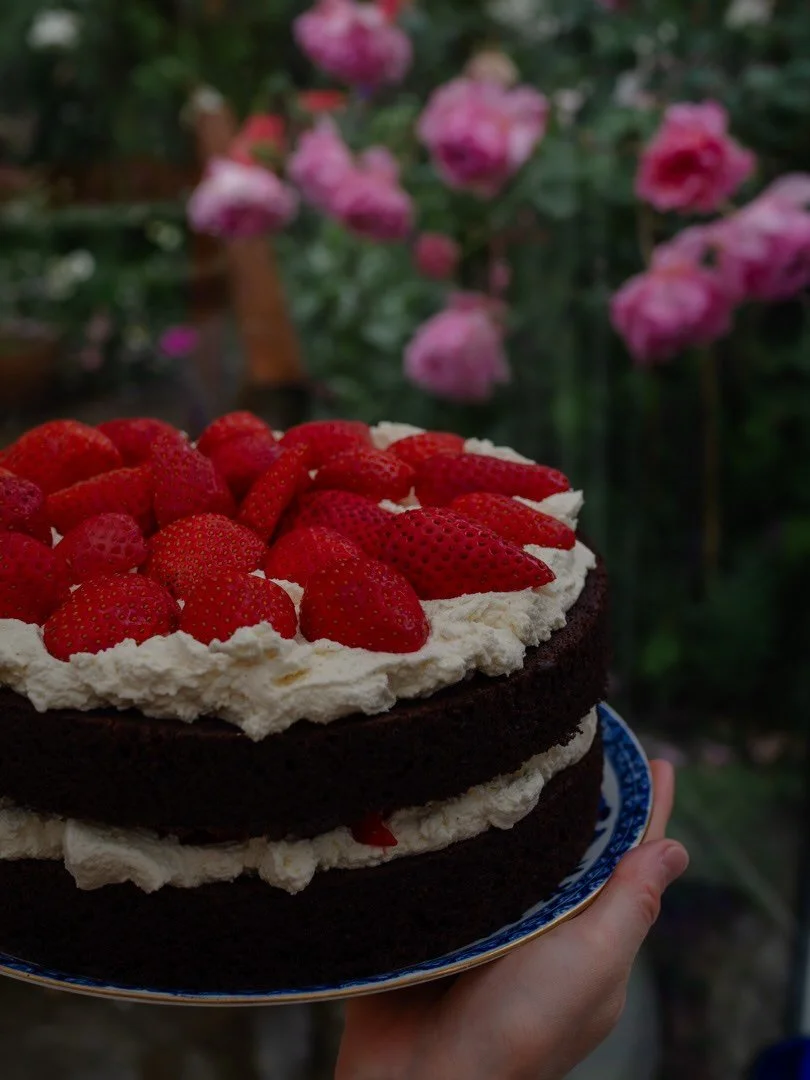 ☔️ It is a truly wet, grey and miserable day here - and it feels like November! The garden is happy though and the water butts will be filling up.

We&rsquo;ve brought the sunshine in with this delicious, moist chocolate cake filled with fresh Britis