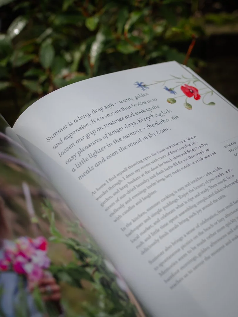 Inside Through the Seasons by Charlie Gray, showing the introduction to the Summer chapter.