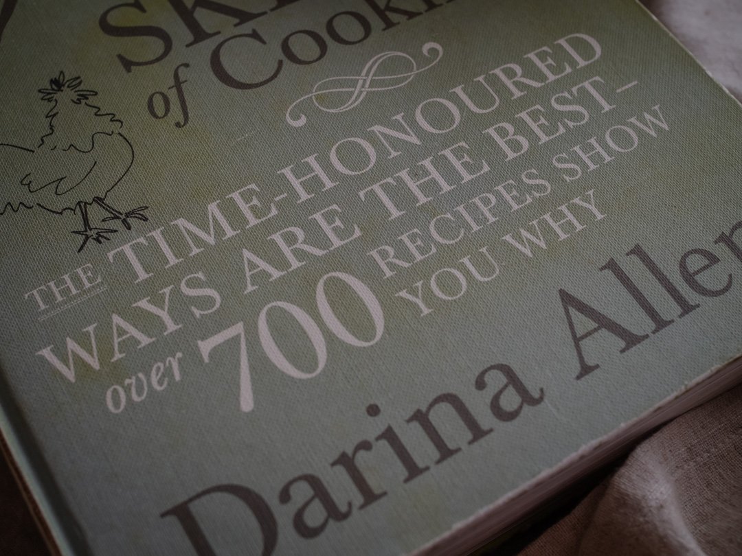 Detail from the cover of Forgotten Skills of Country Cooking highlighting the phrase “time-honoured”