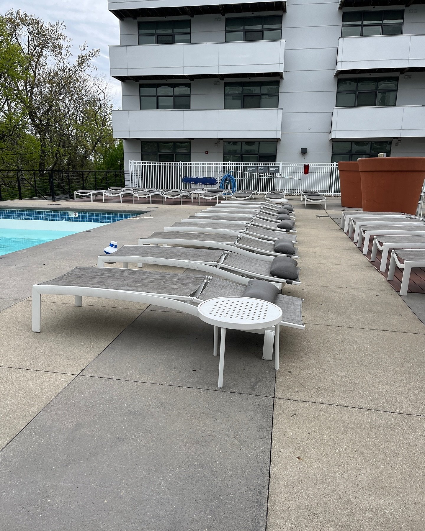 Your maintenance team has been getting the pool deck ready for the summer! Patio furniture ✅ Paint touch ups ✅ Water fill up✅ Just a few more things to do, and we will be set to open on May 14th!