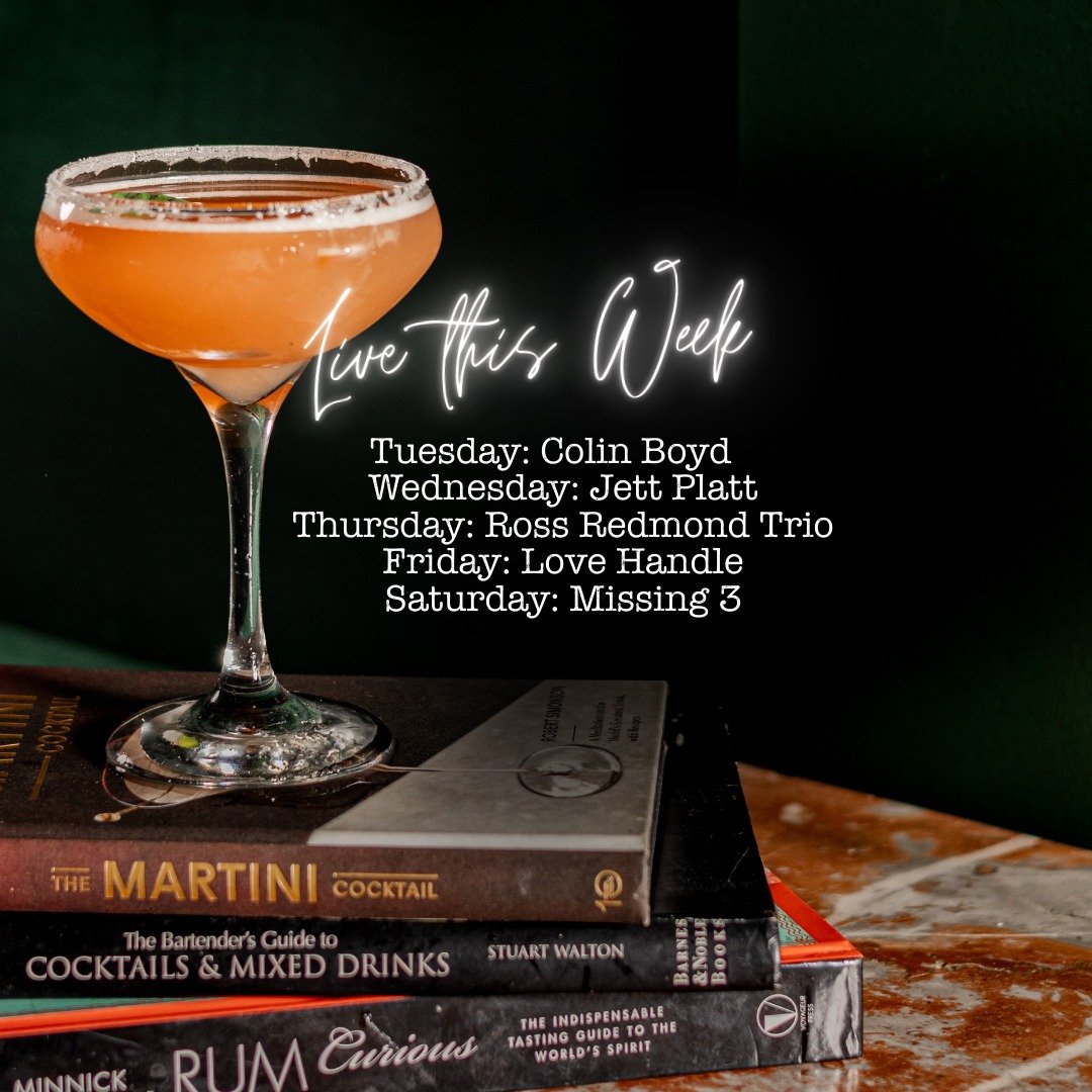 🎶 Live Music This Week at Harvest 🎶
Good food, good drinks, great music&mdash;see who&rsquo;s setting the vibe this week:

&bull; Tuesday: Colin Boyd
&bull; Wednesday: Jett Platt
&bull; Thursday: Ross Redmond Trio
&bull; Friday: Love Handle
&bull; 