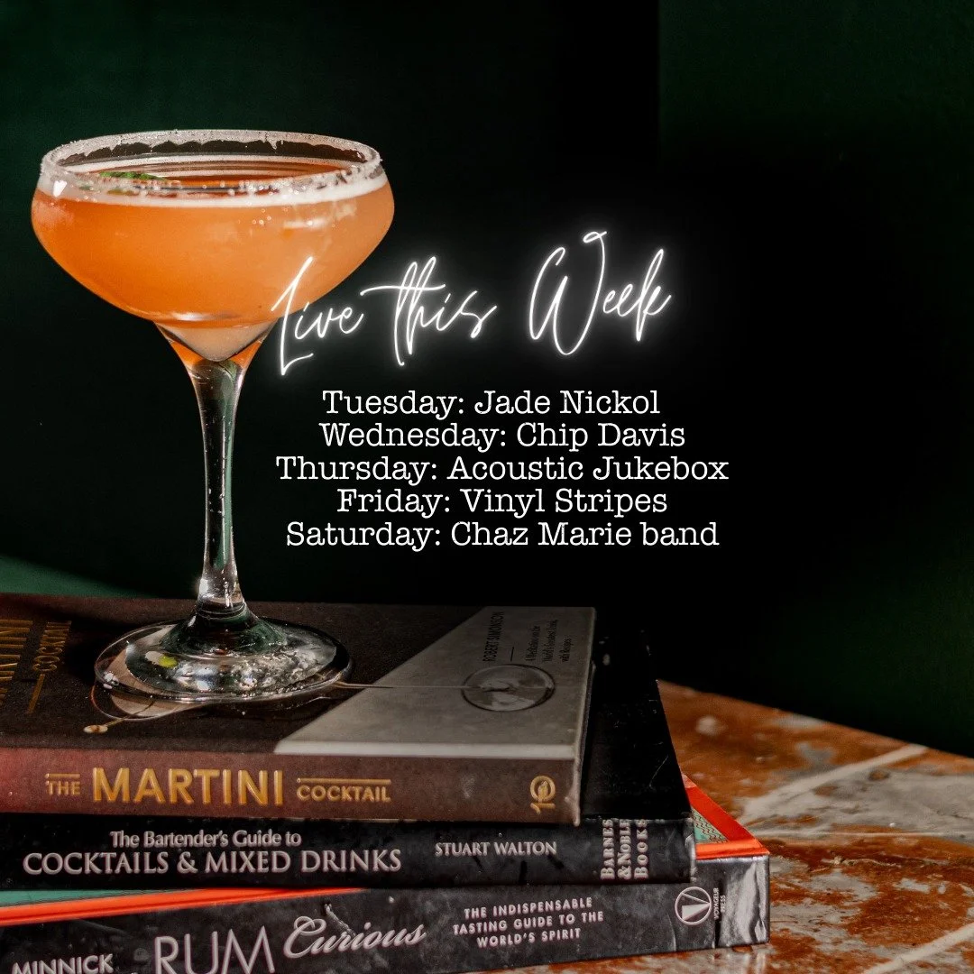 🎶 Live Music This Week at Harvest 🎶
Settle in for great food, great company, and live tunes every night:

&bull; Tuesday: Jade Nickol
&bull; Wednesday: Chip Davis
&bull; Thursday: Acoustic Jukebox
&bull; Friday: Vinyl Stripes
&bull; Saturday: Chaz 