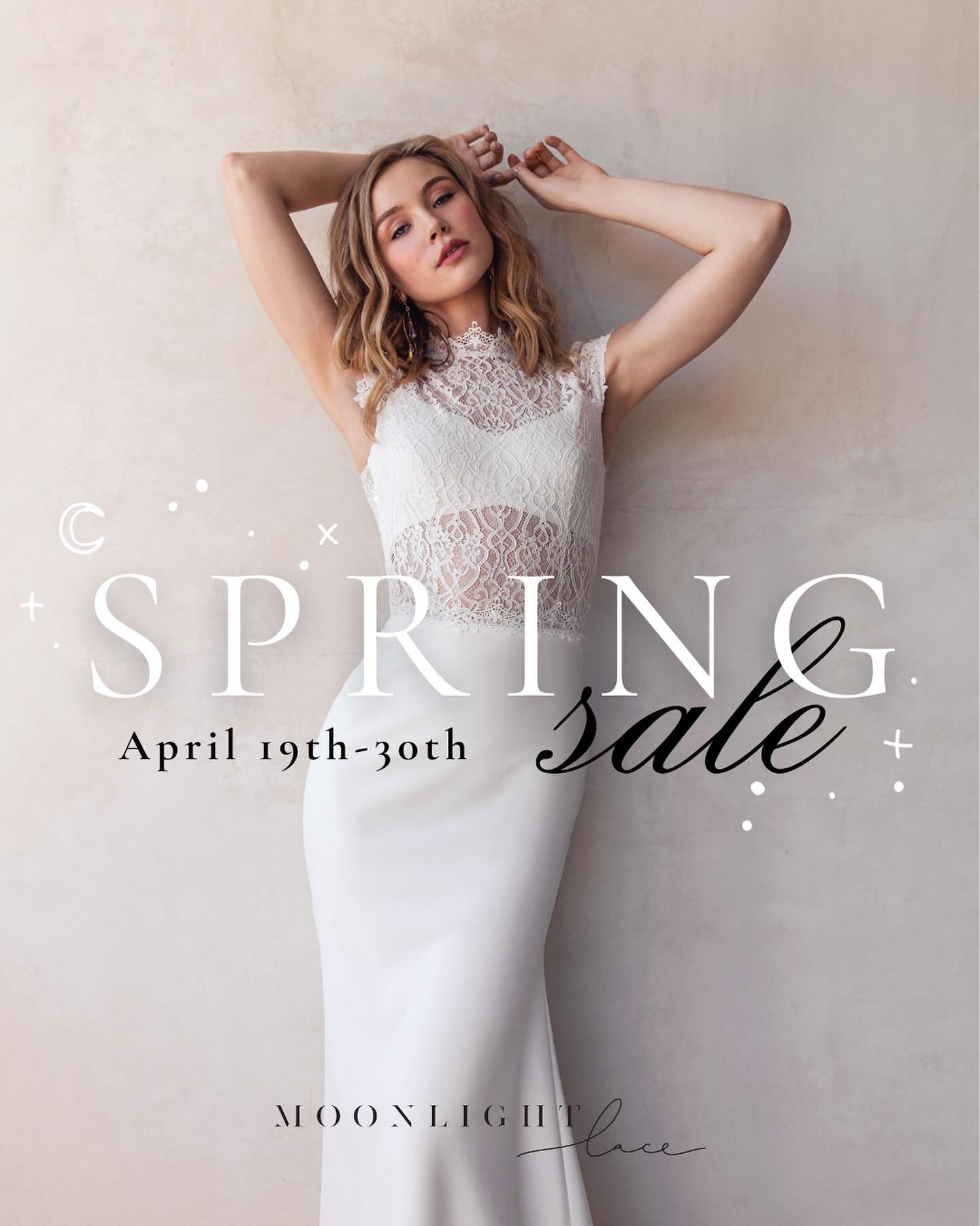 SALE ALERT 💚 Shop our Spring Sale online or in store for the rest of the month of April! This is the perfect opportunity to polish off your wedding day look, stock up on necessities for your bridal era, or even score a wedding gown for a beautifully