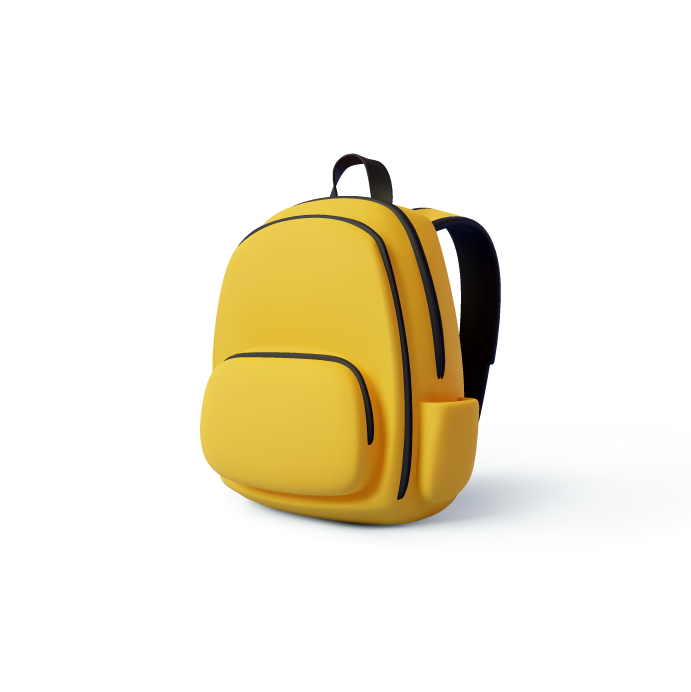 Backpack symbolizing field trip transportation by Haul Stars Charter Services. 