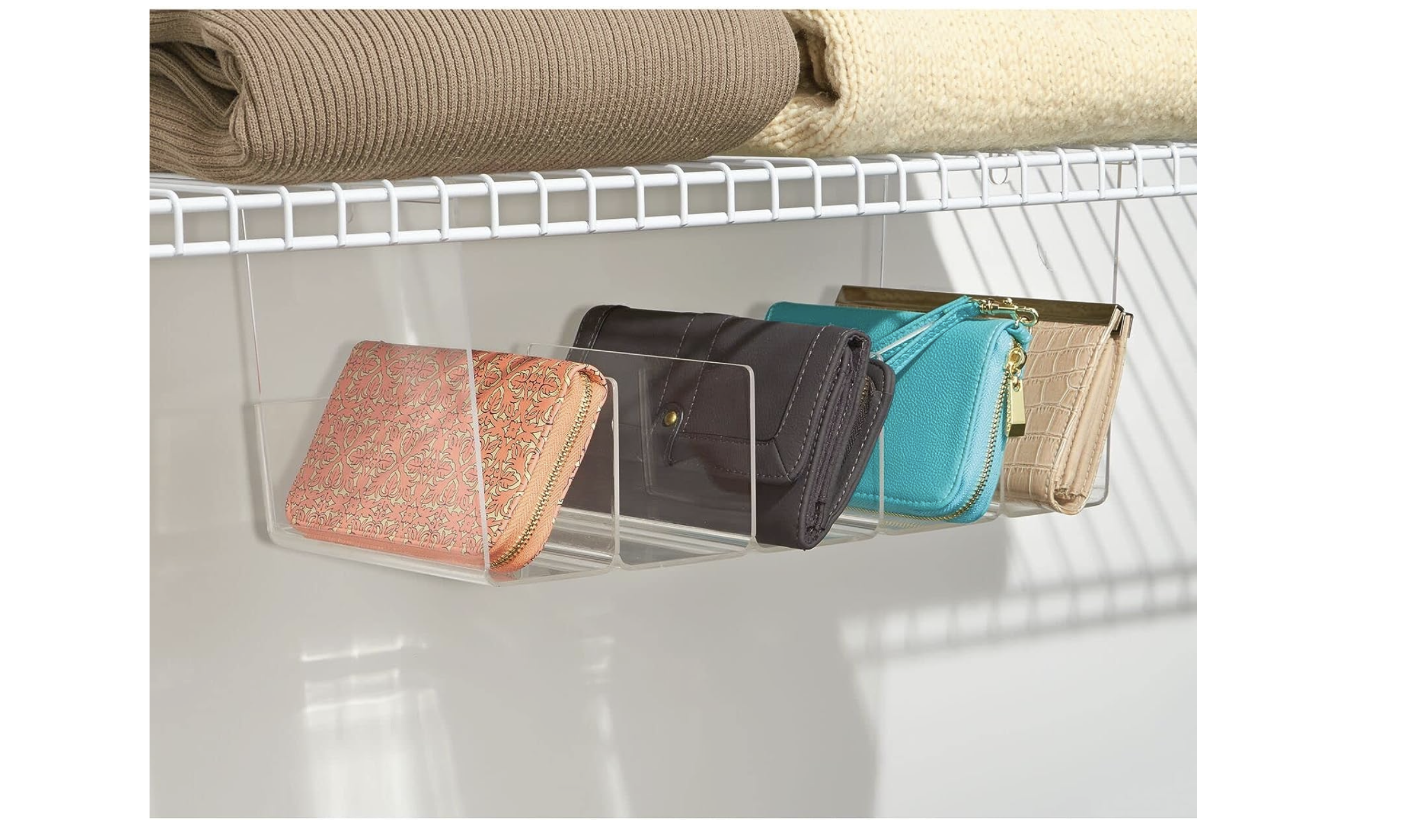 5 Compartment Hanging Closet Storage Organizer Tray